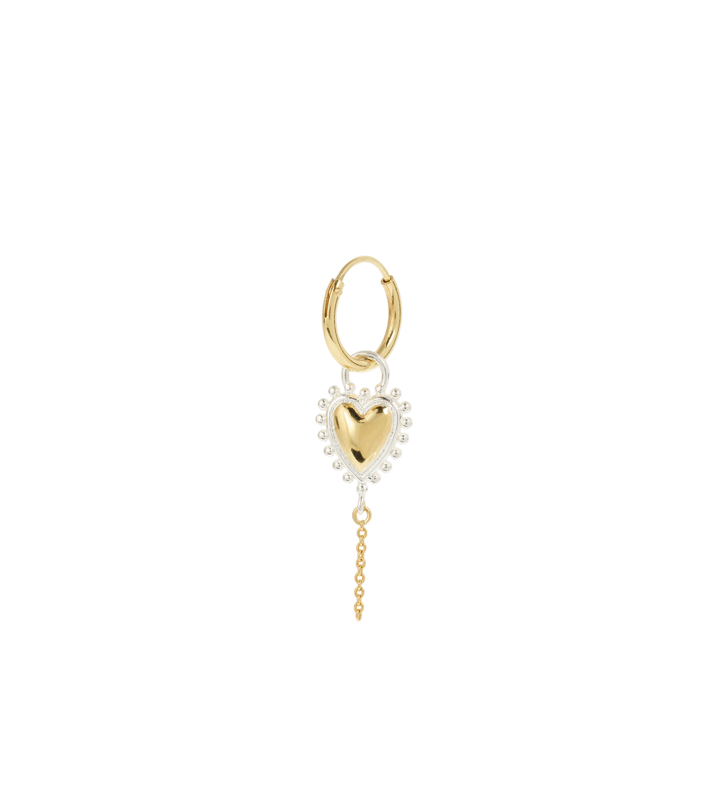 Single Bravery Heart Hoop Earring