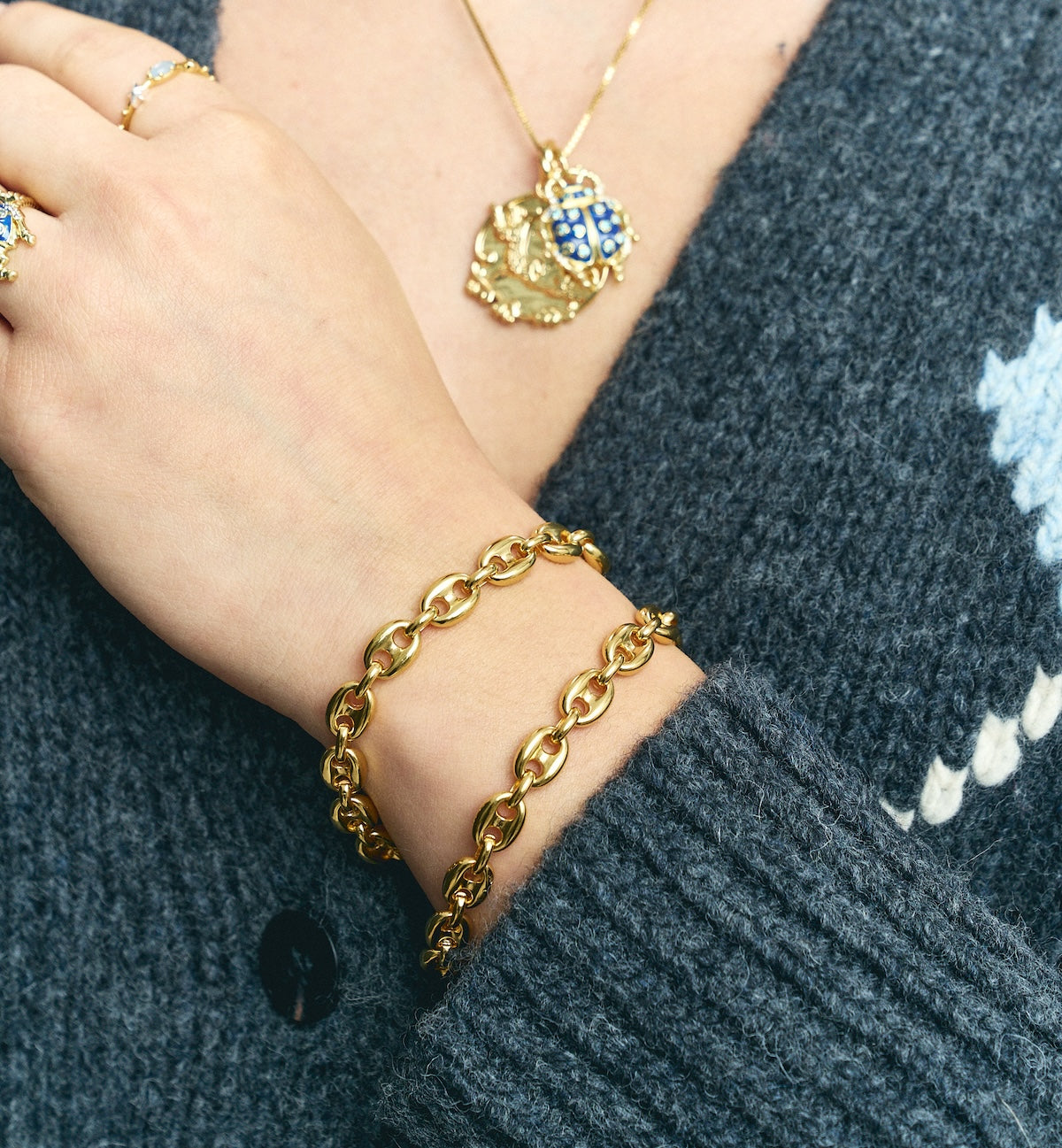 A&N Chunky Coffee Bean Bracelet