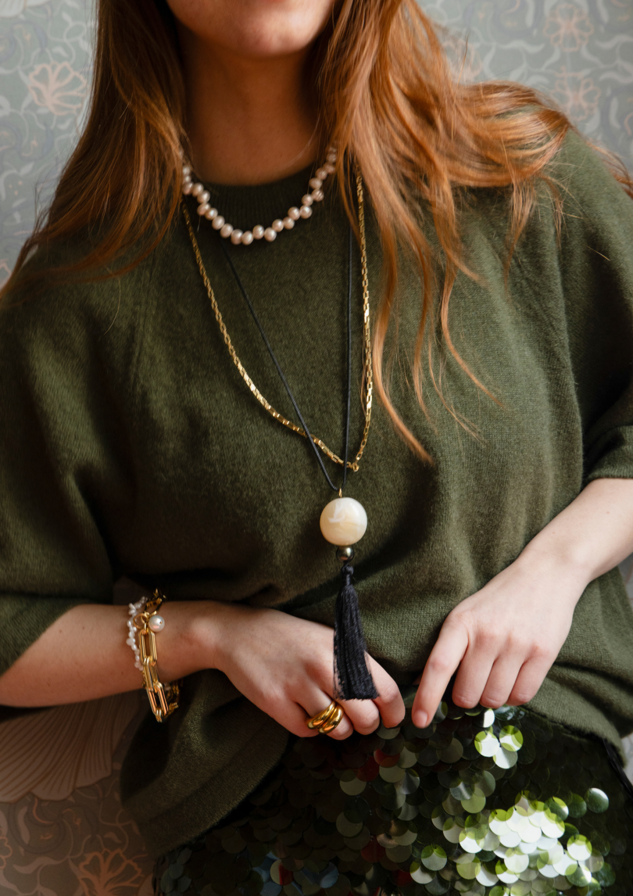 BS Tassel Round Necklace Black