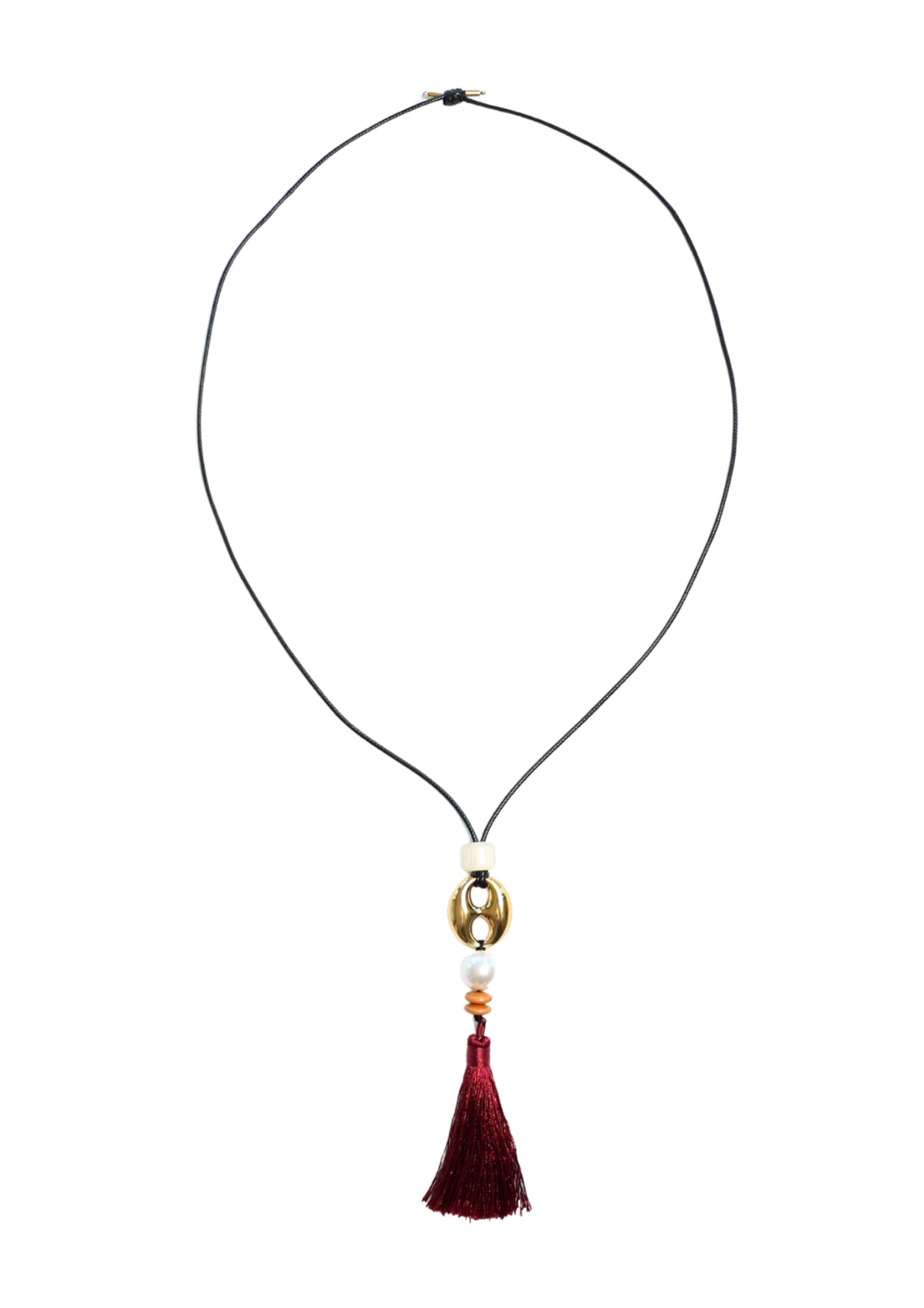 BS Tassel Red Cord Necklace