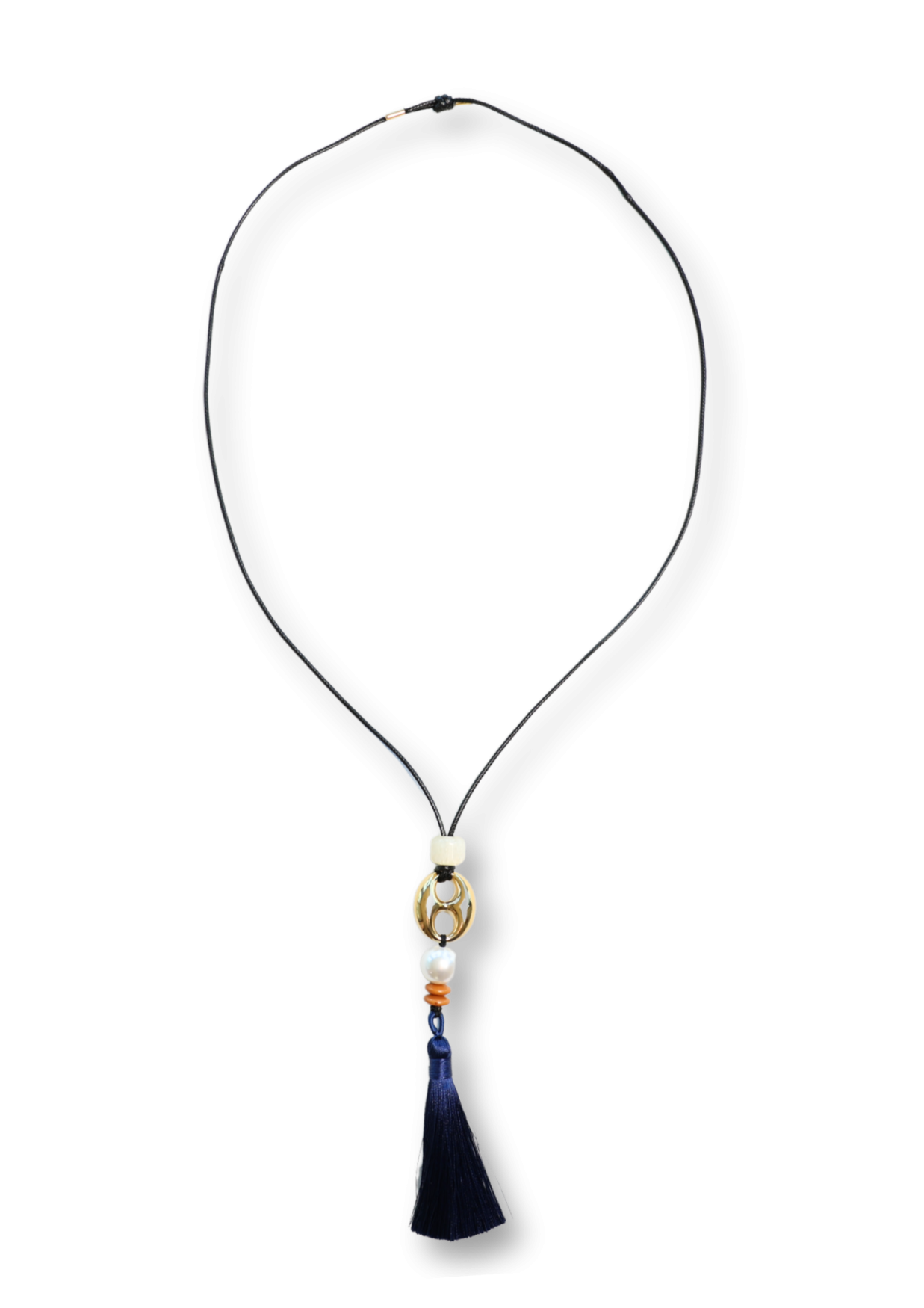 BS Tassel Blue Cord Necklace