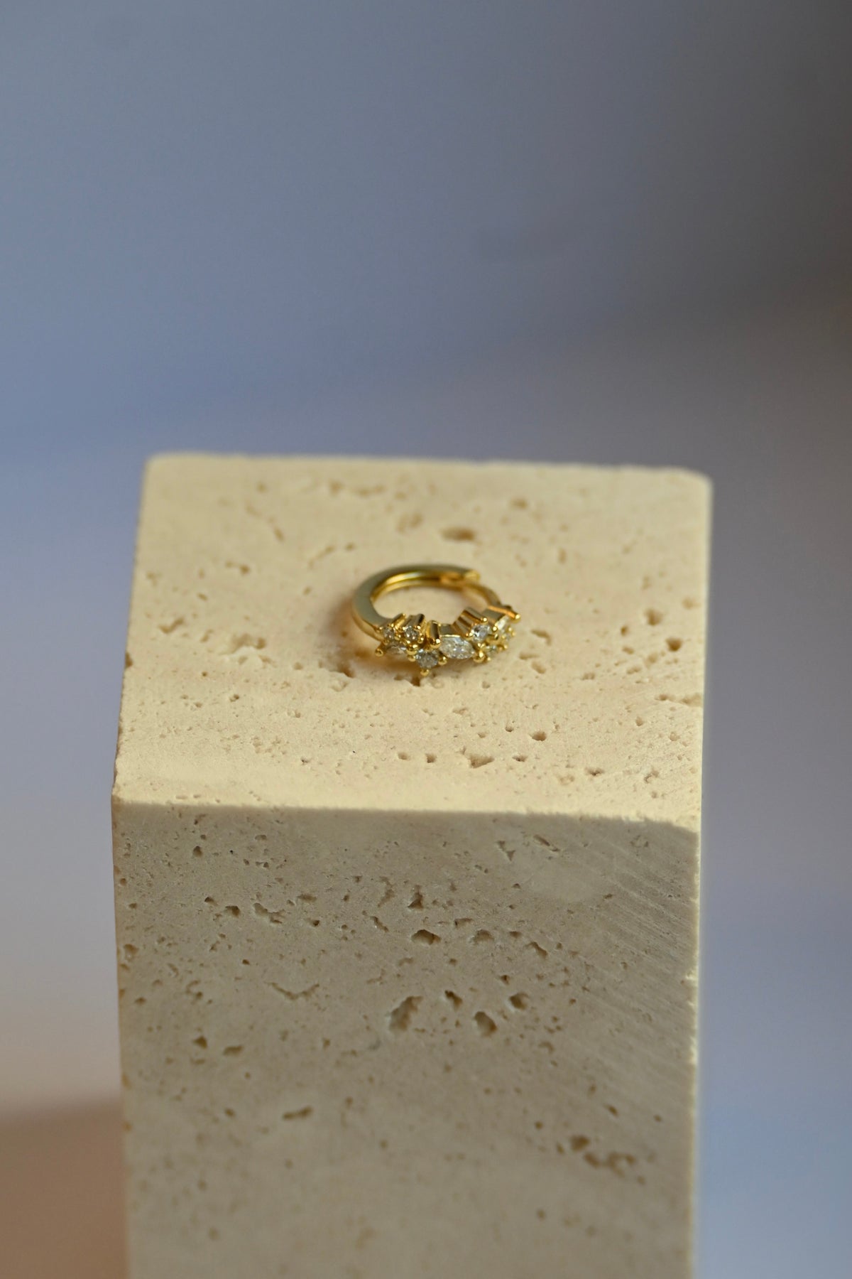Sarah Diamond Hoop Earring Goud/Zilver