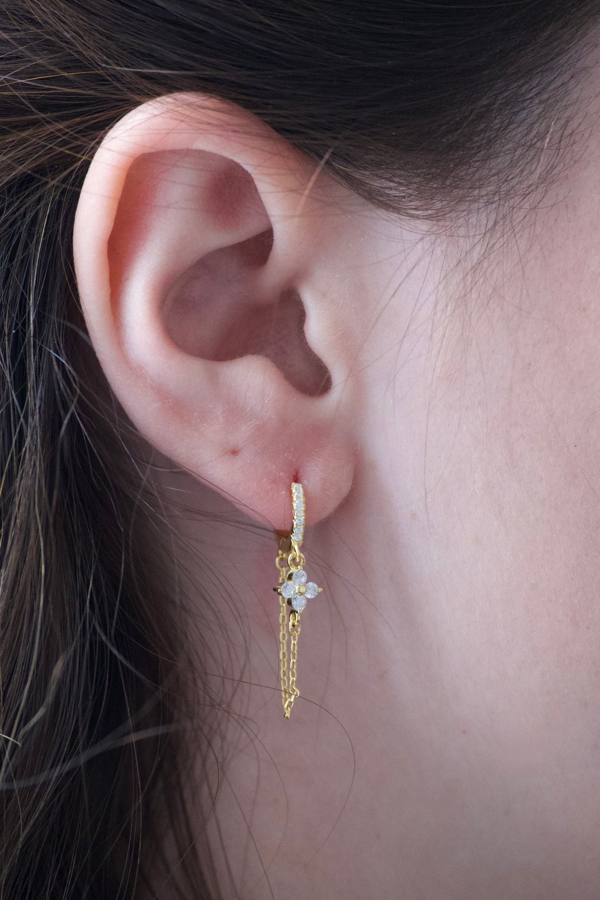 Flora Diamond Chain Earring