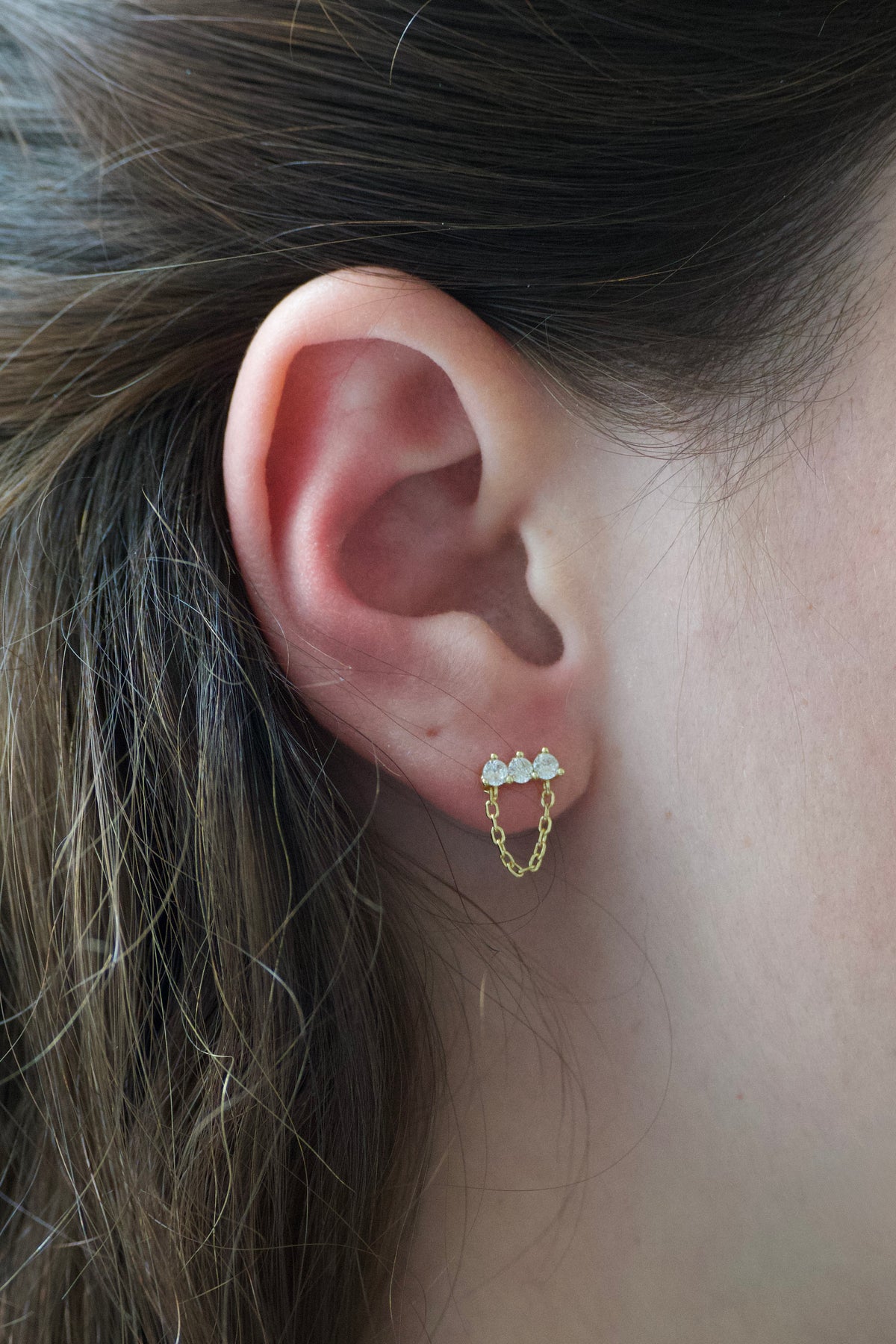 Maddy Three Diamond Point Earring