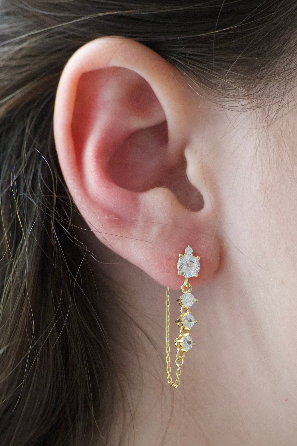 Aurora Diamond Chain Earring