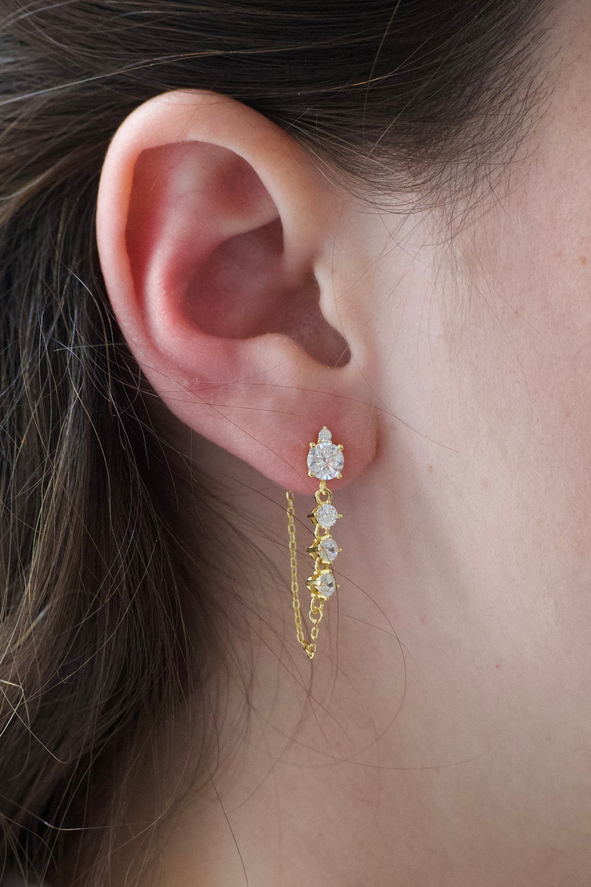 Aurora Diamond Chain Earring