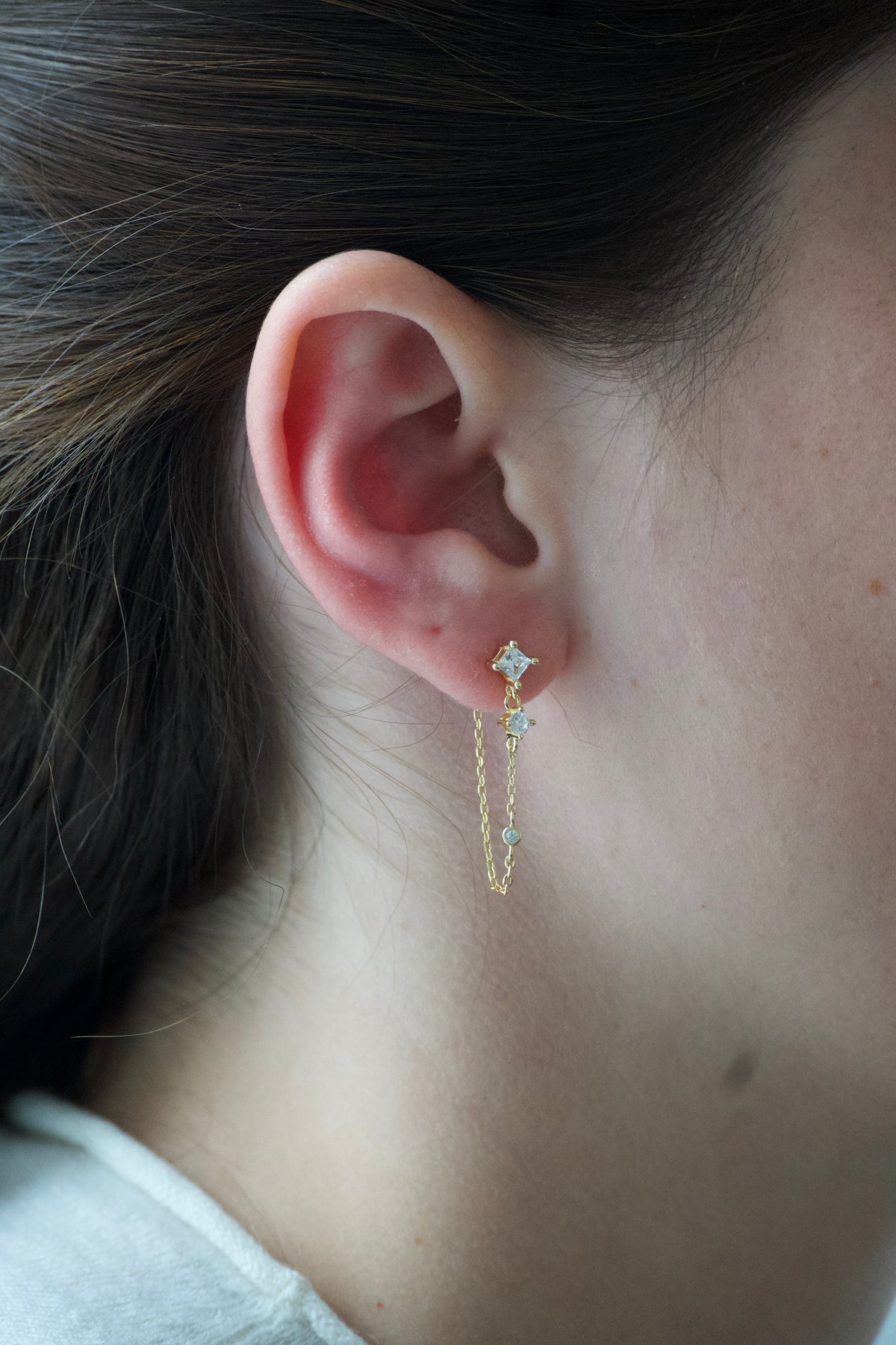 Elara Diamond Chain Earring