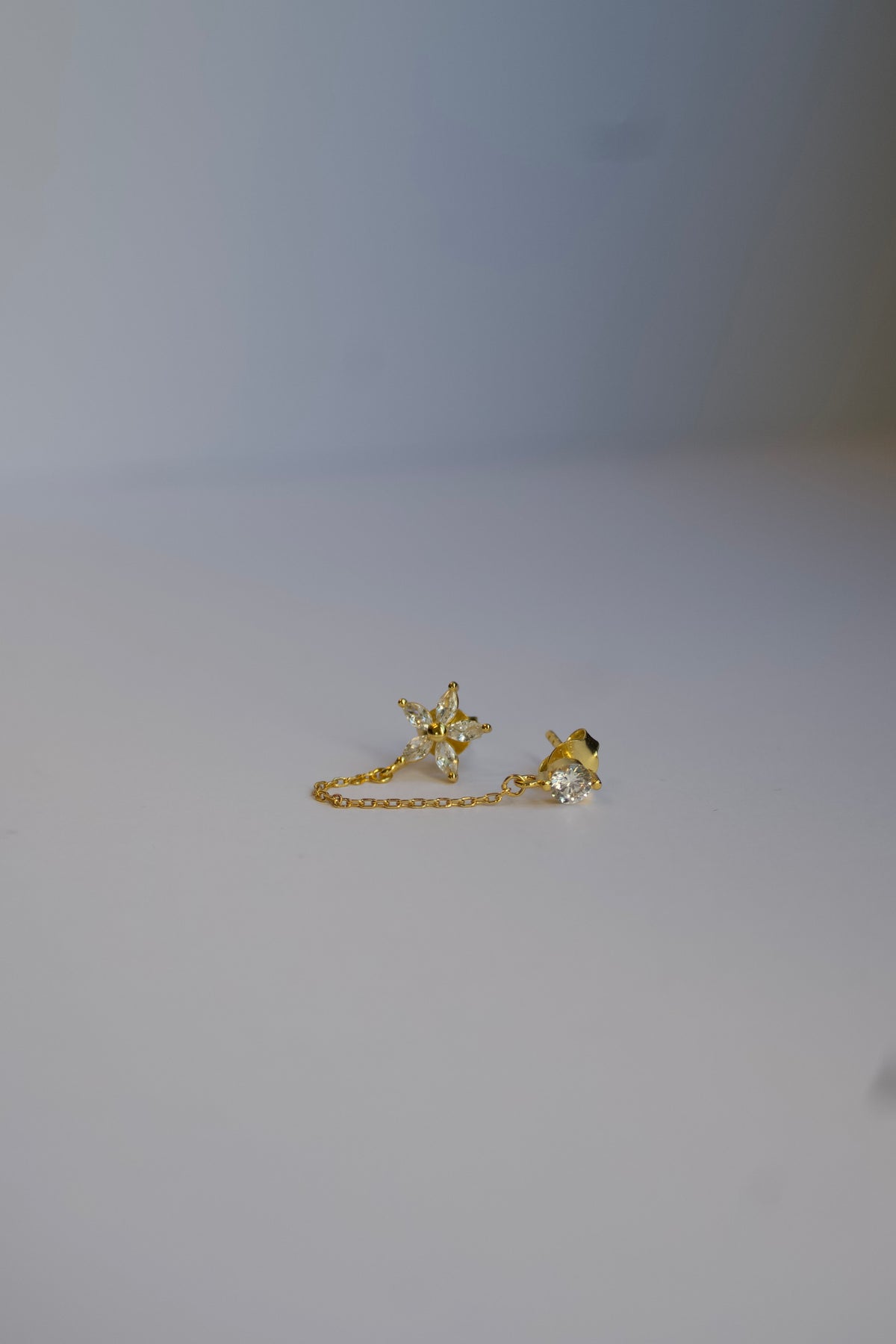 Poppy Flower Chain Earring