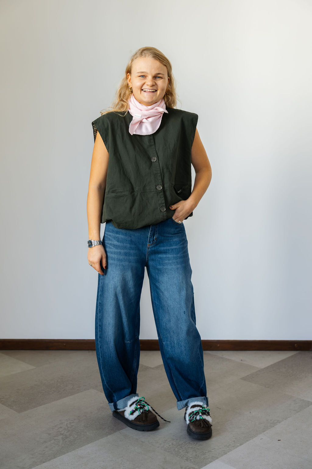 Freya Pocket Vest Kaki