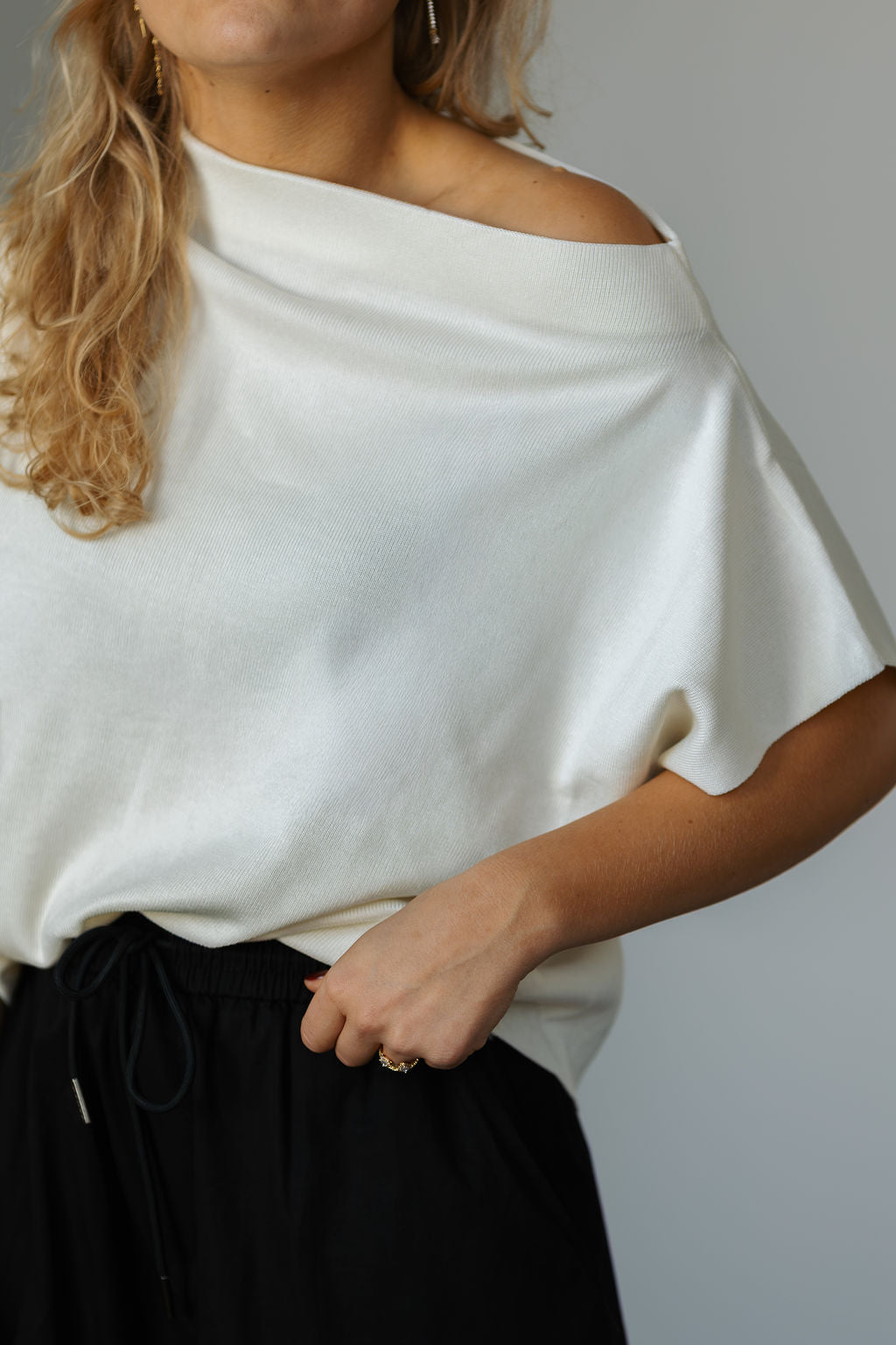 Lucy Off Shoulder Top Ecru