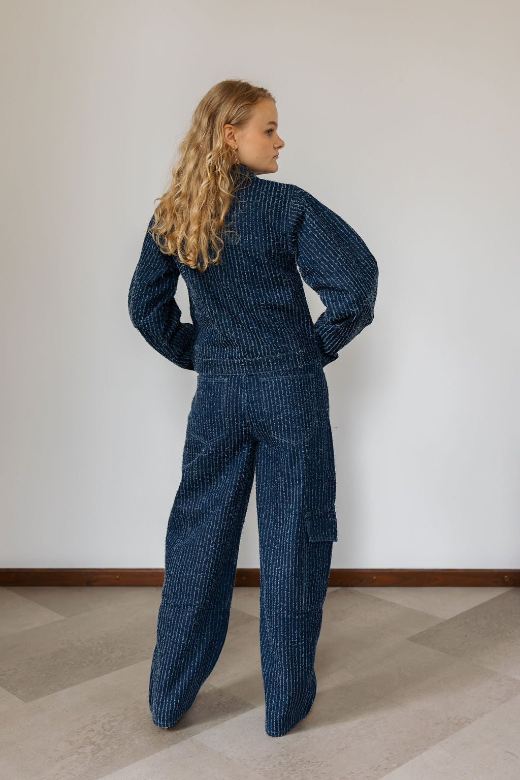 REFINED Woven Structure Denim Balloon Jeans Coco - Blue Denim