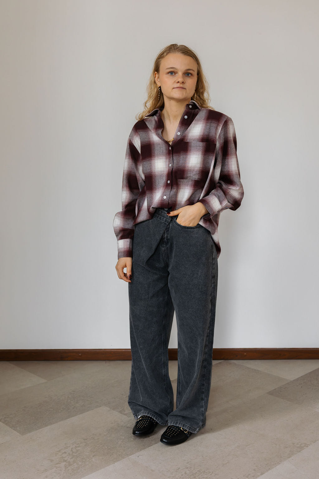 REFINED Woven Checked Blouse Lolay - Check