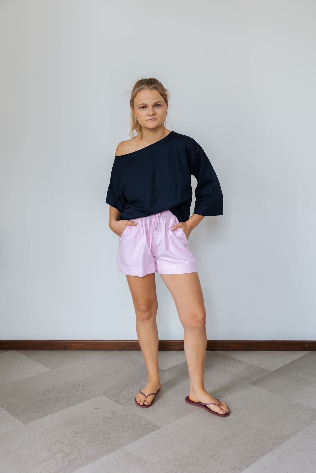 Julie One Shoulder Marine Blue