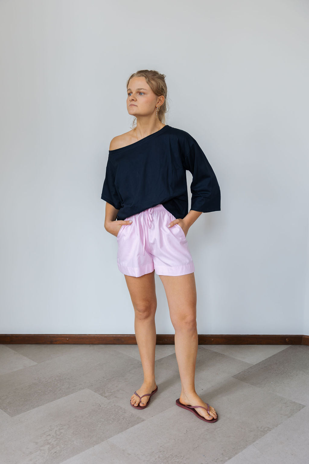 Julie One Shoulder Marine Blue