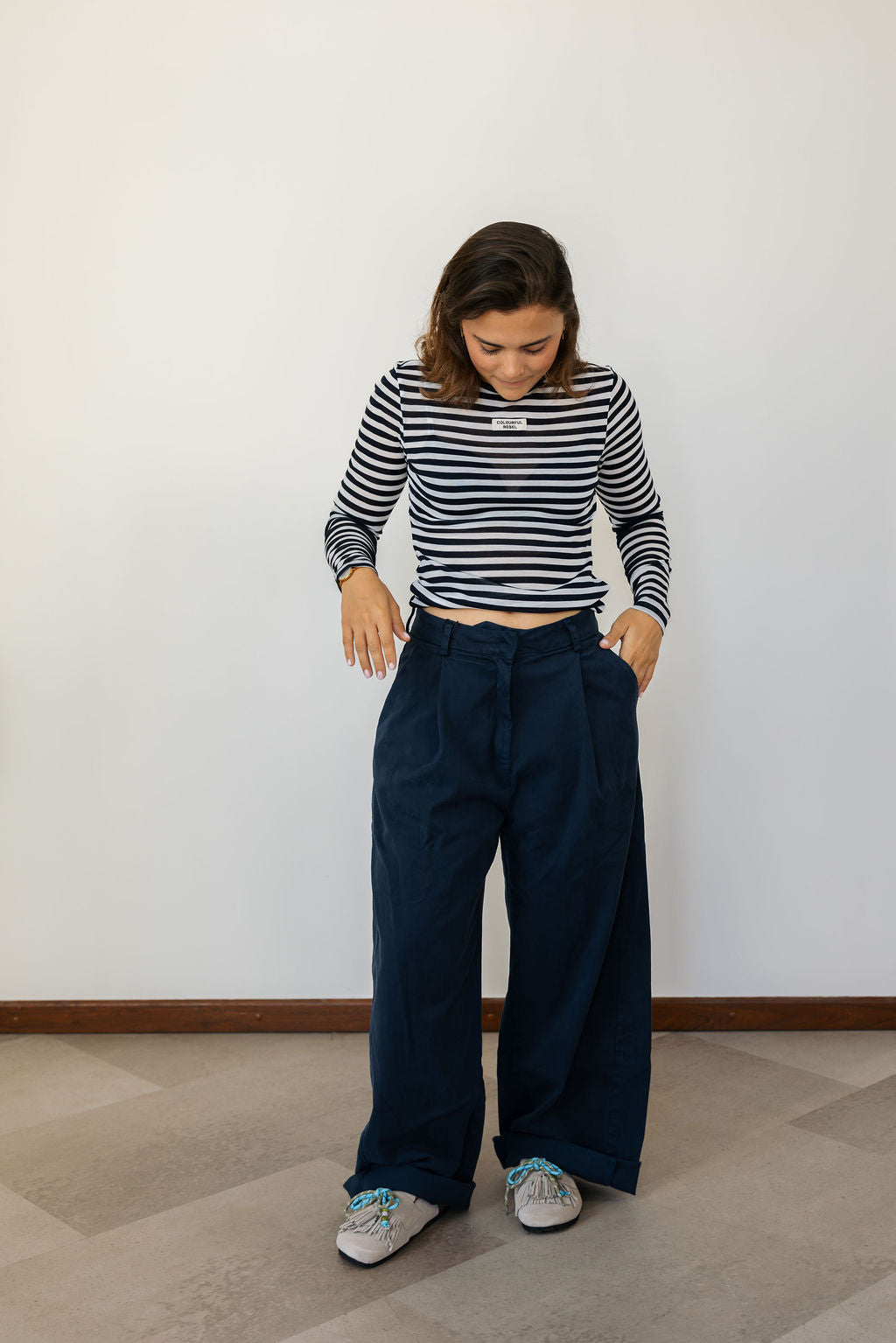 CR Juna Stripe Roundneck Top Navy