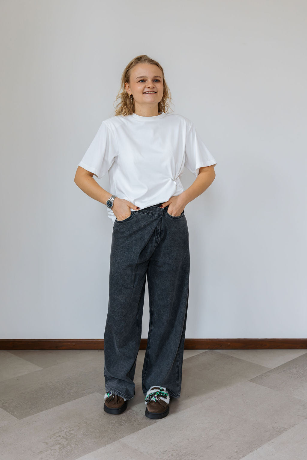 REFINED Woven Denim Jelene - Antra