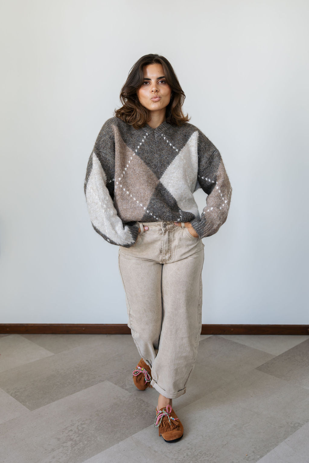 Charlie Barrel Jeans Brown