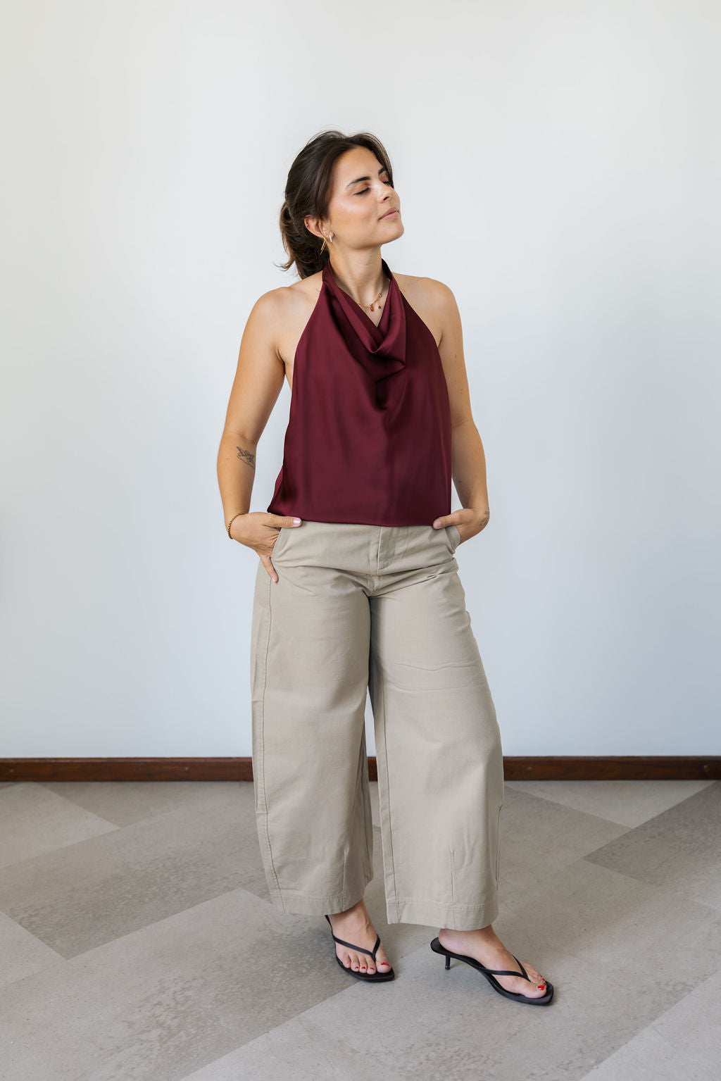 Riley Halter Top Bordeaux