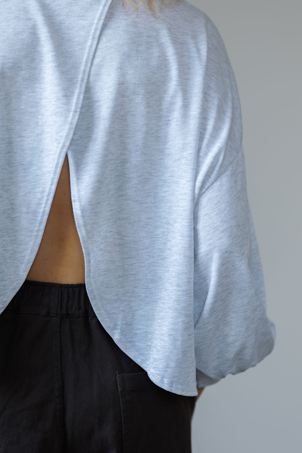 Nora Cross-Back Top Light Grey