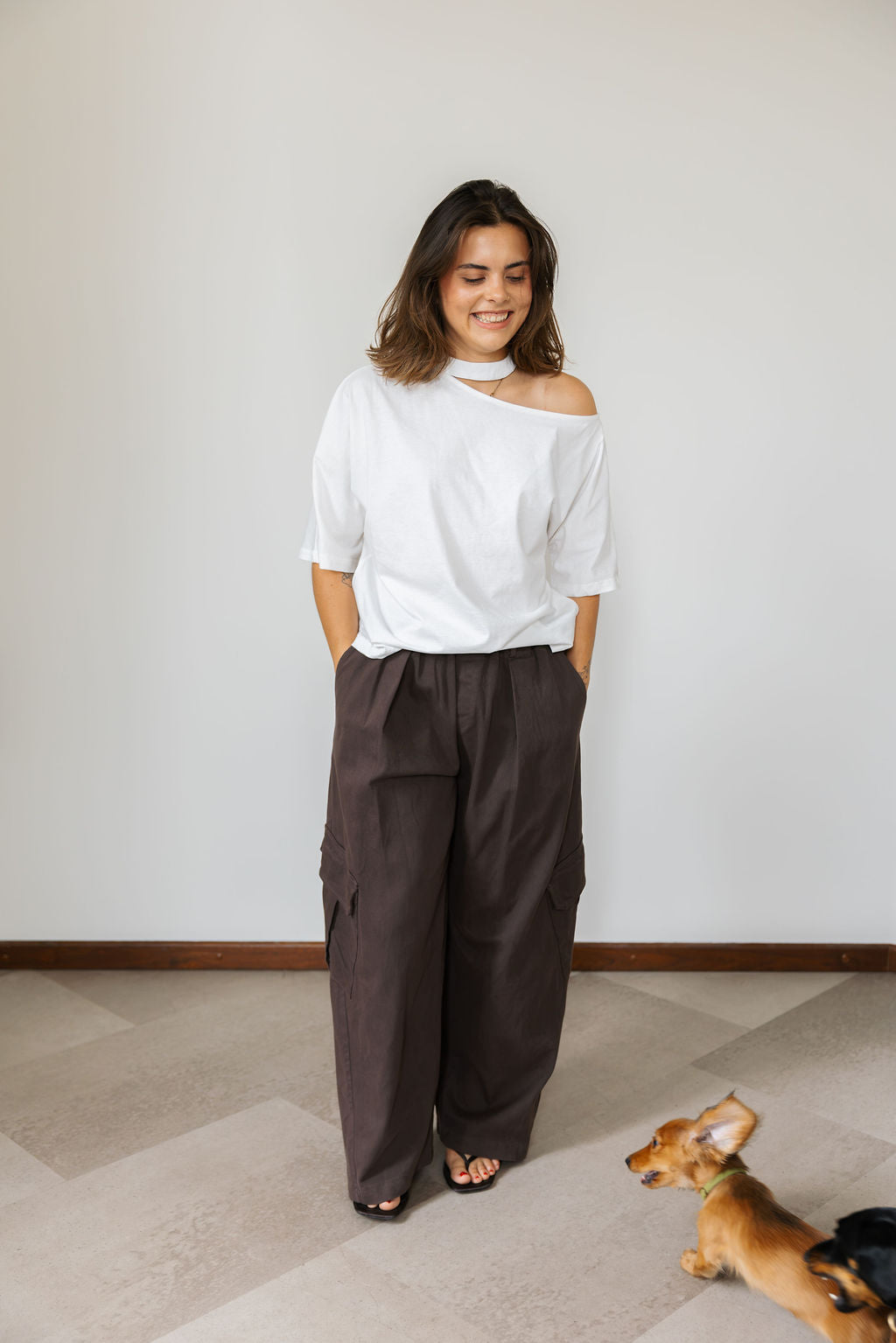 Noémie One Shoulder T-Shirt White