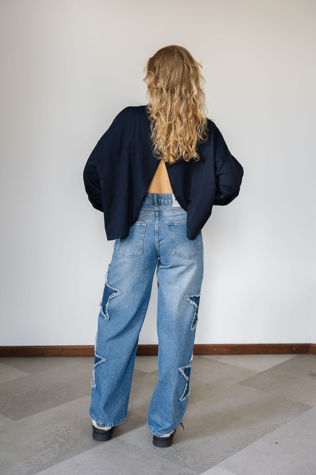 Nora Cross-Back Top Marine Blue