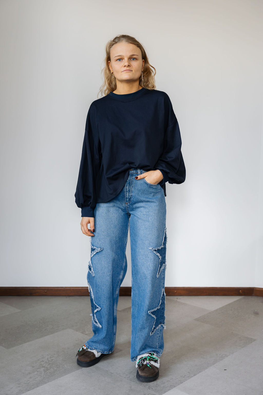 Nora Cross-Back Top Marine Blue