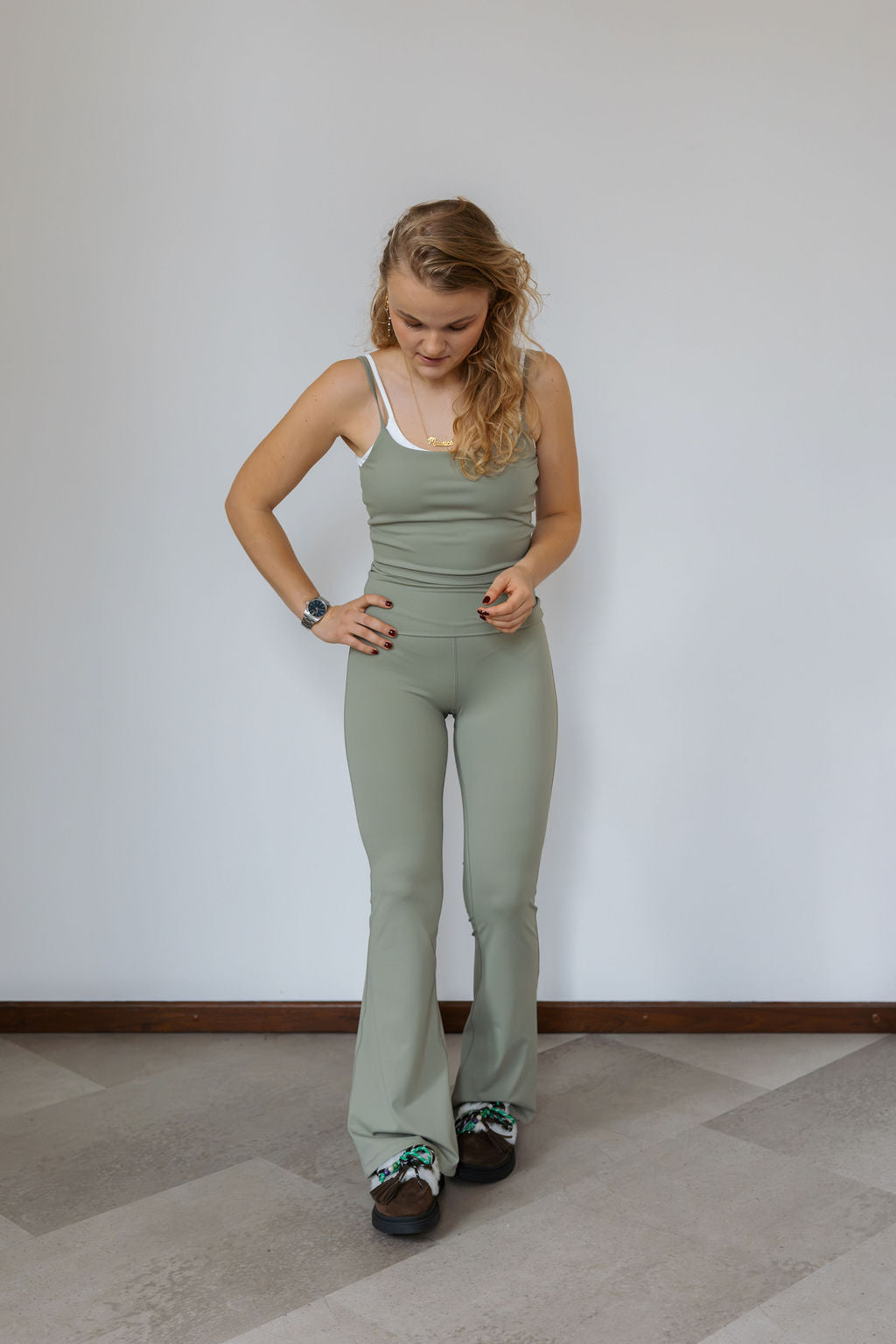 TLC Bruna Flared Legging Green