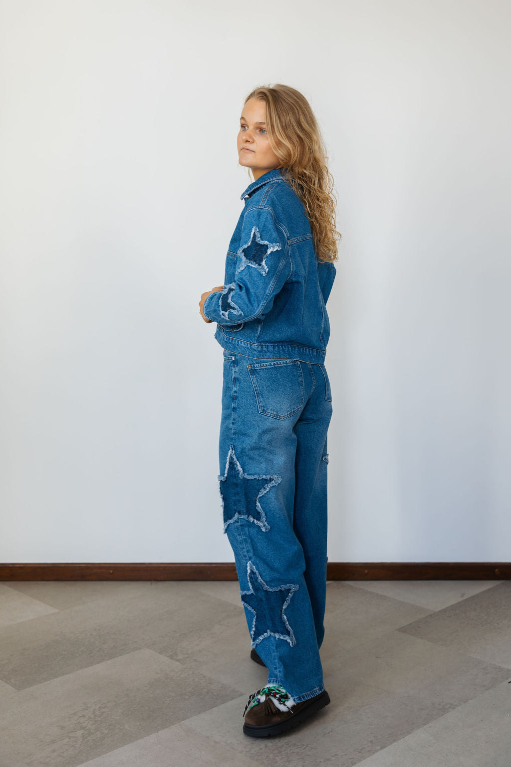 CR Zadie Star Studded Wide Leg Jeans