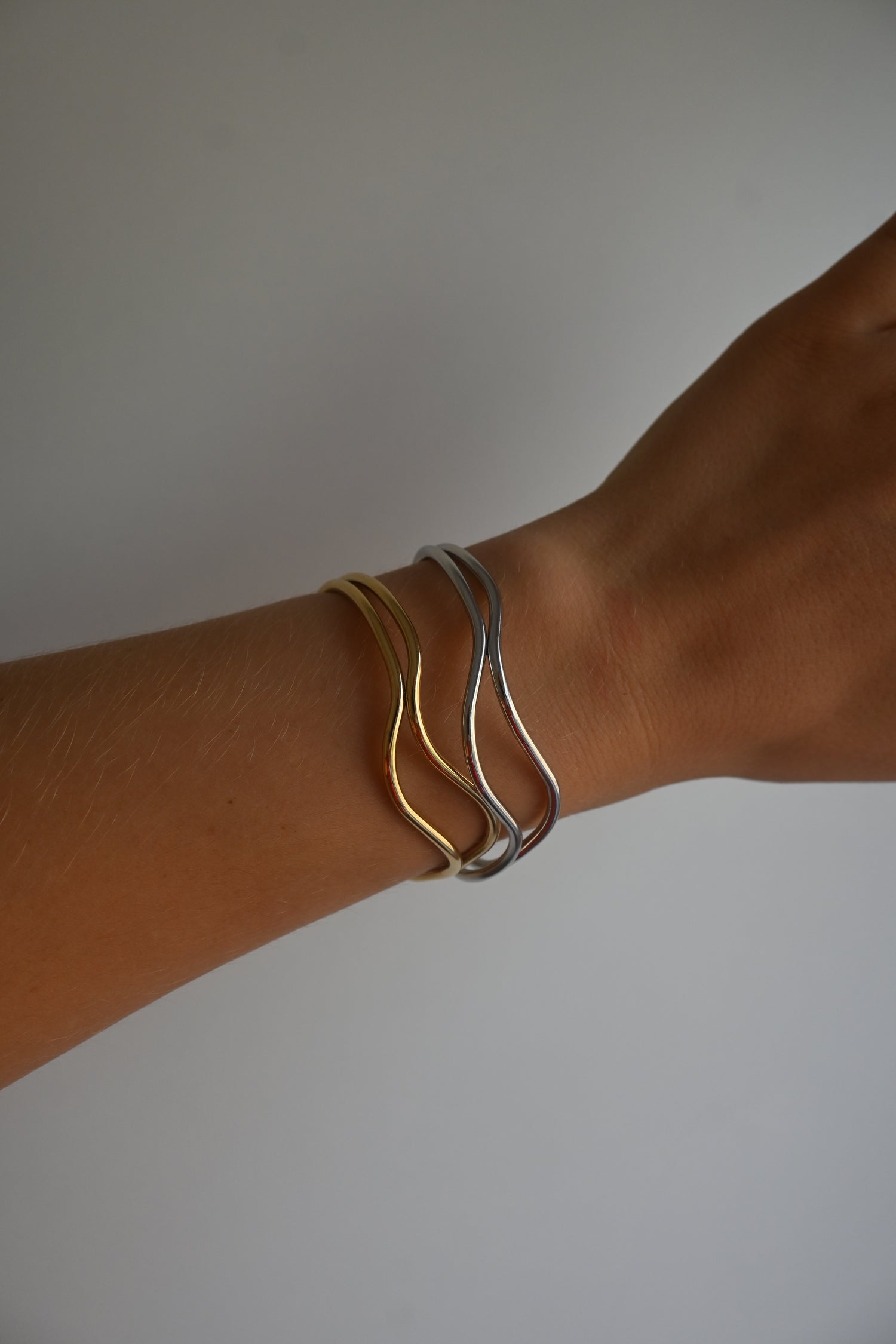 Double Waves Bracelet-Goud/Zilver