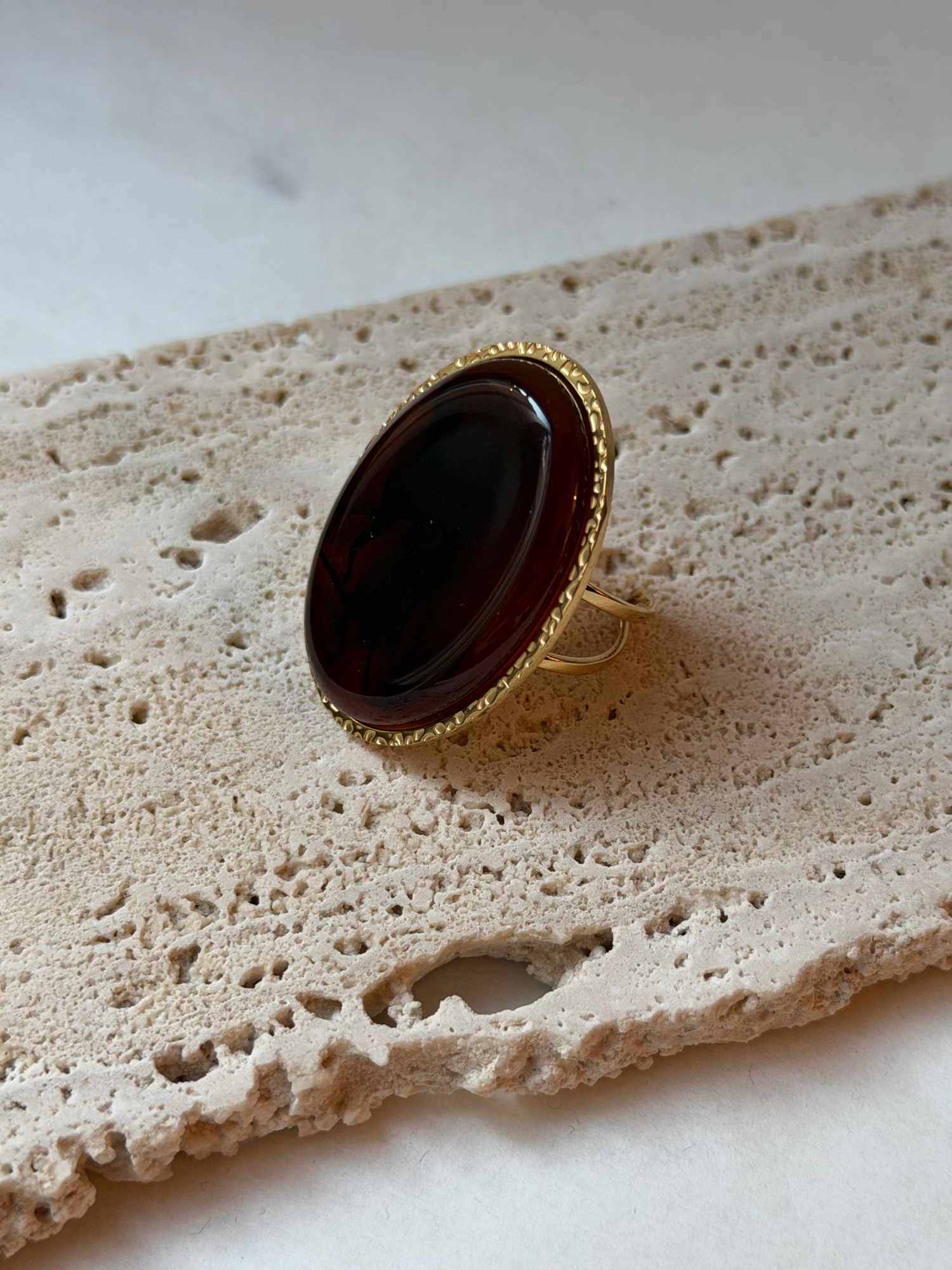 Lou Brown Oval Stone Ring