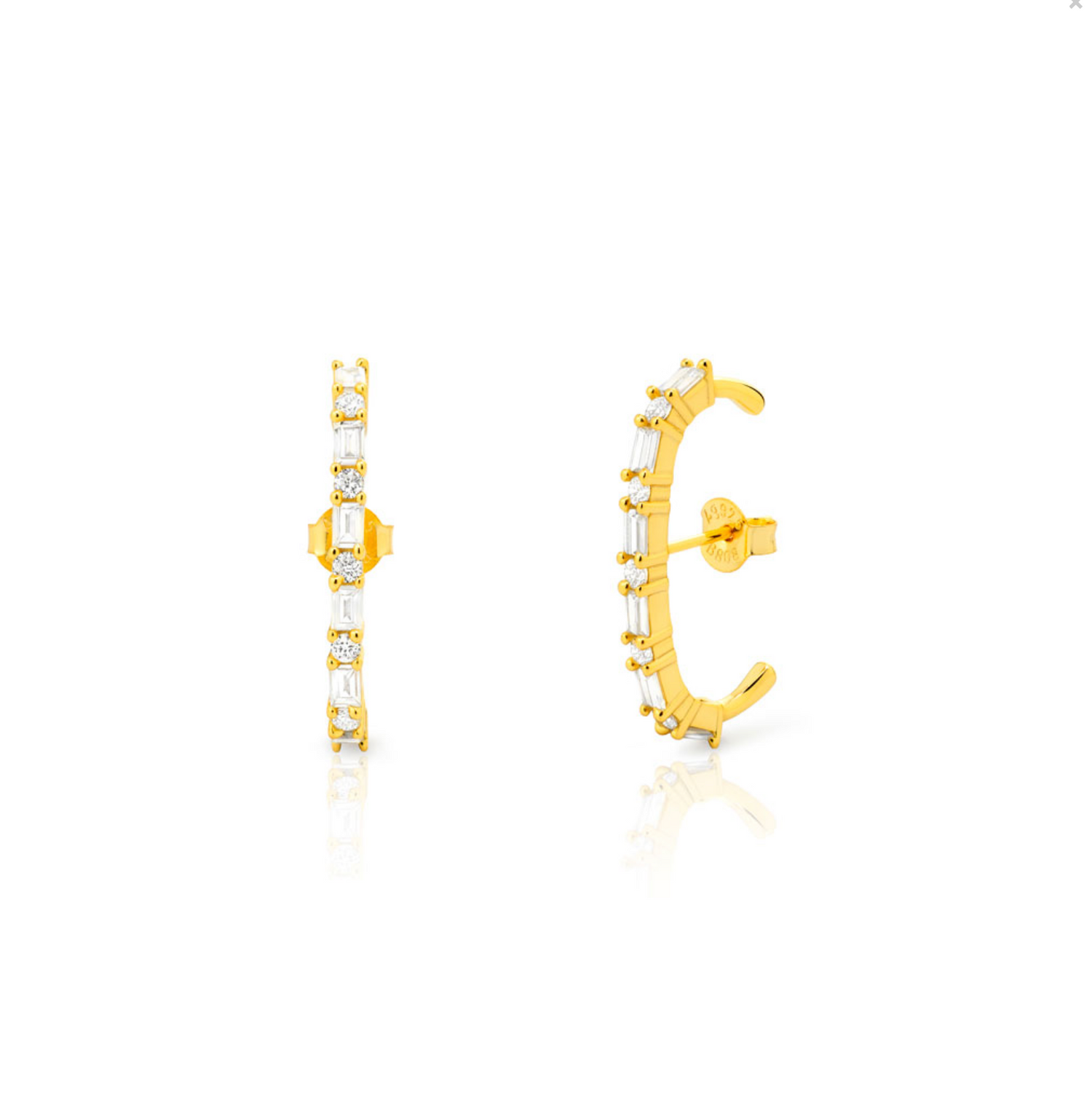Diamond Bar Stud Earring