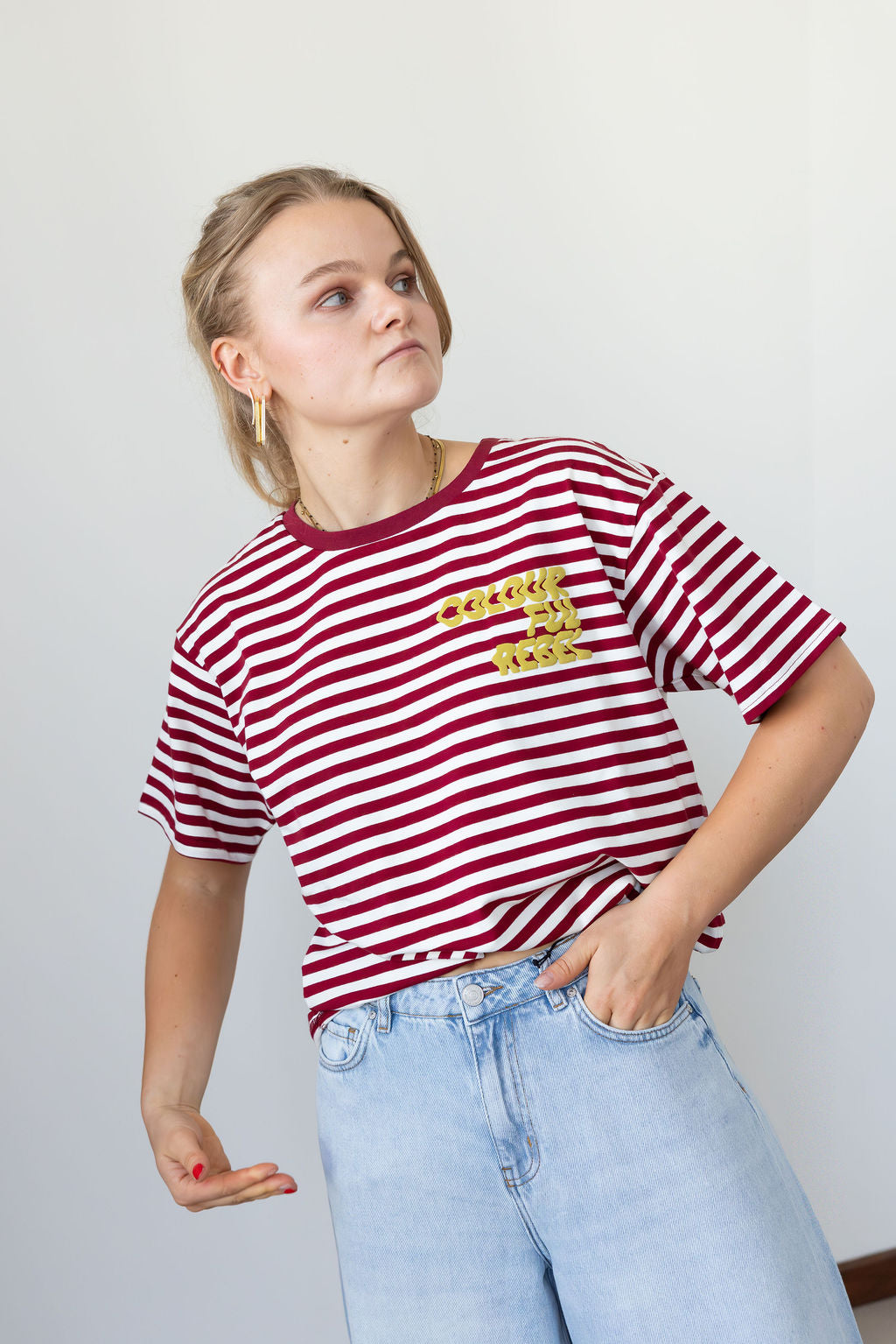 CR Puff Logo Stripe T-Shirt