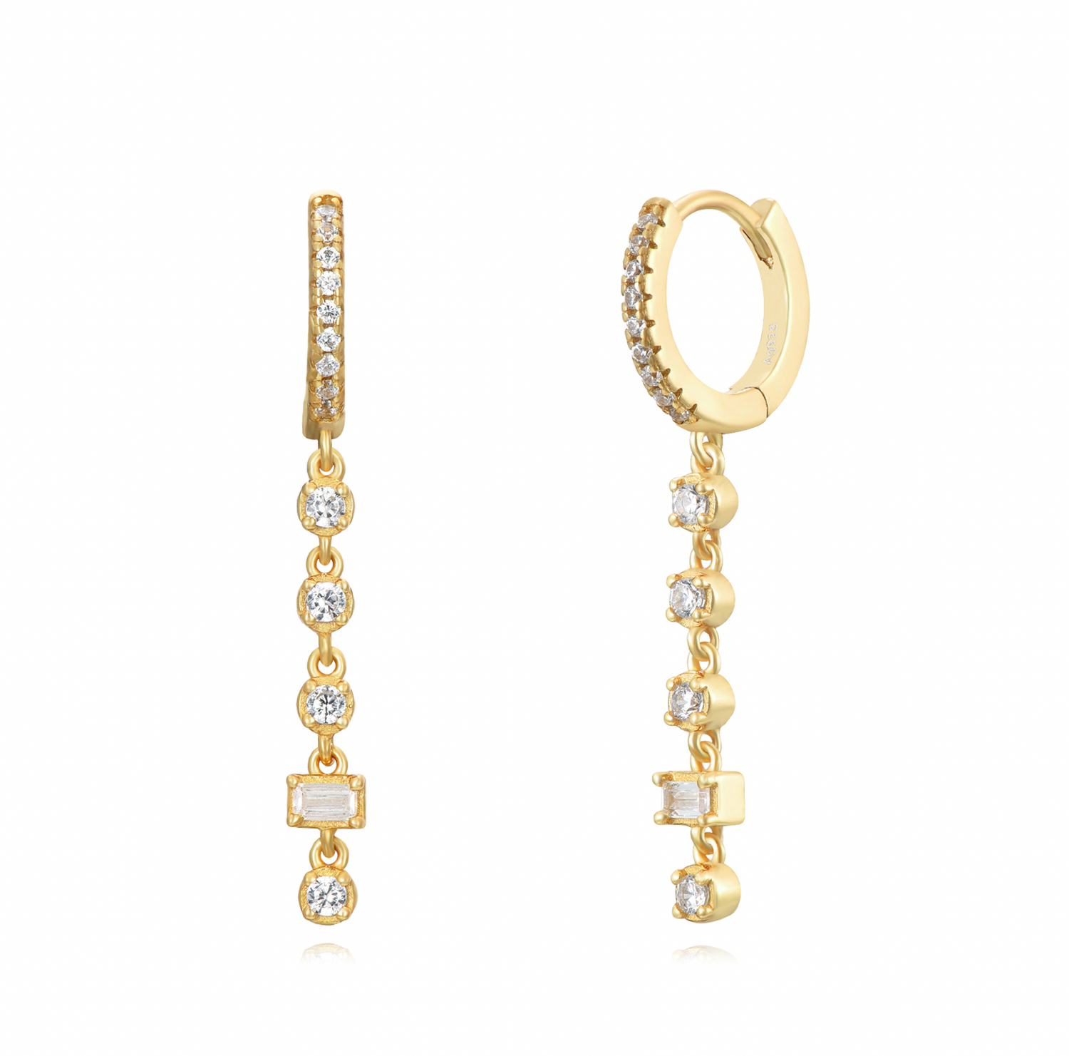Little Diamond Square Drop Earring-Verschillende kleuren