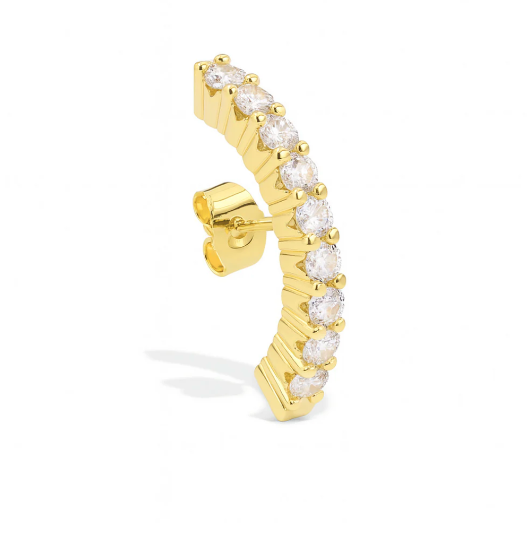 Iris Hug Zirconia Earstud-Goud/Zilver