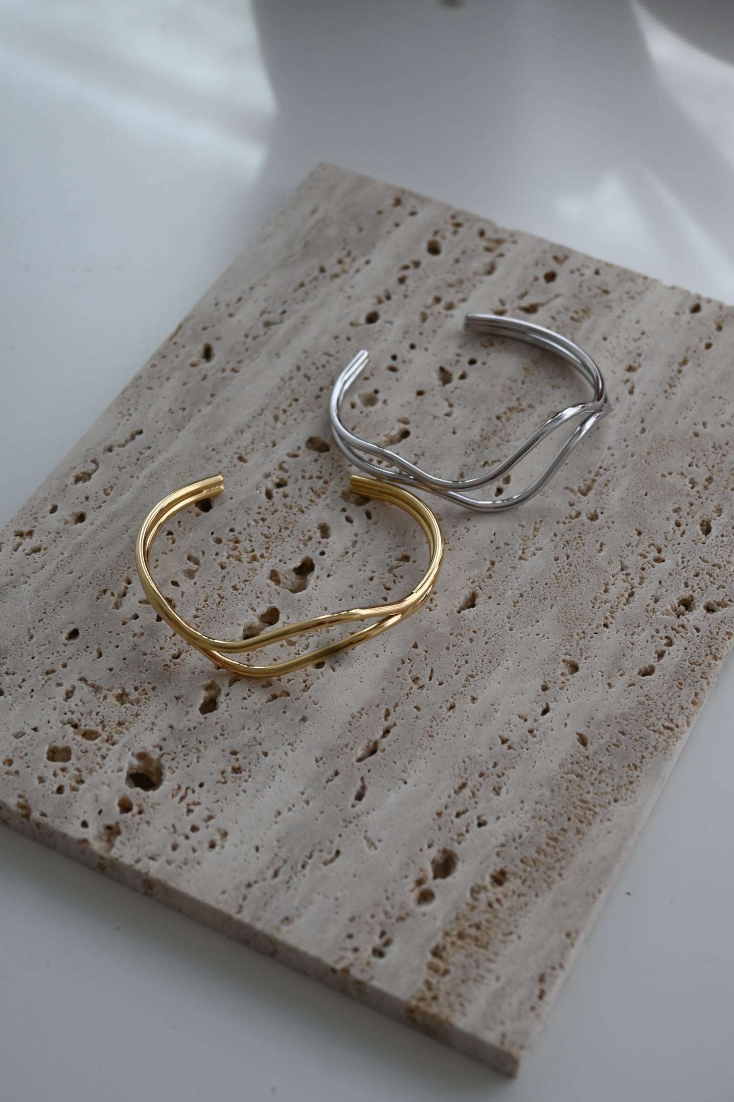 Double Waves Bracelet-Goud/Zilver