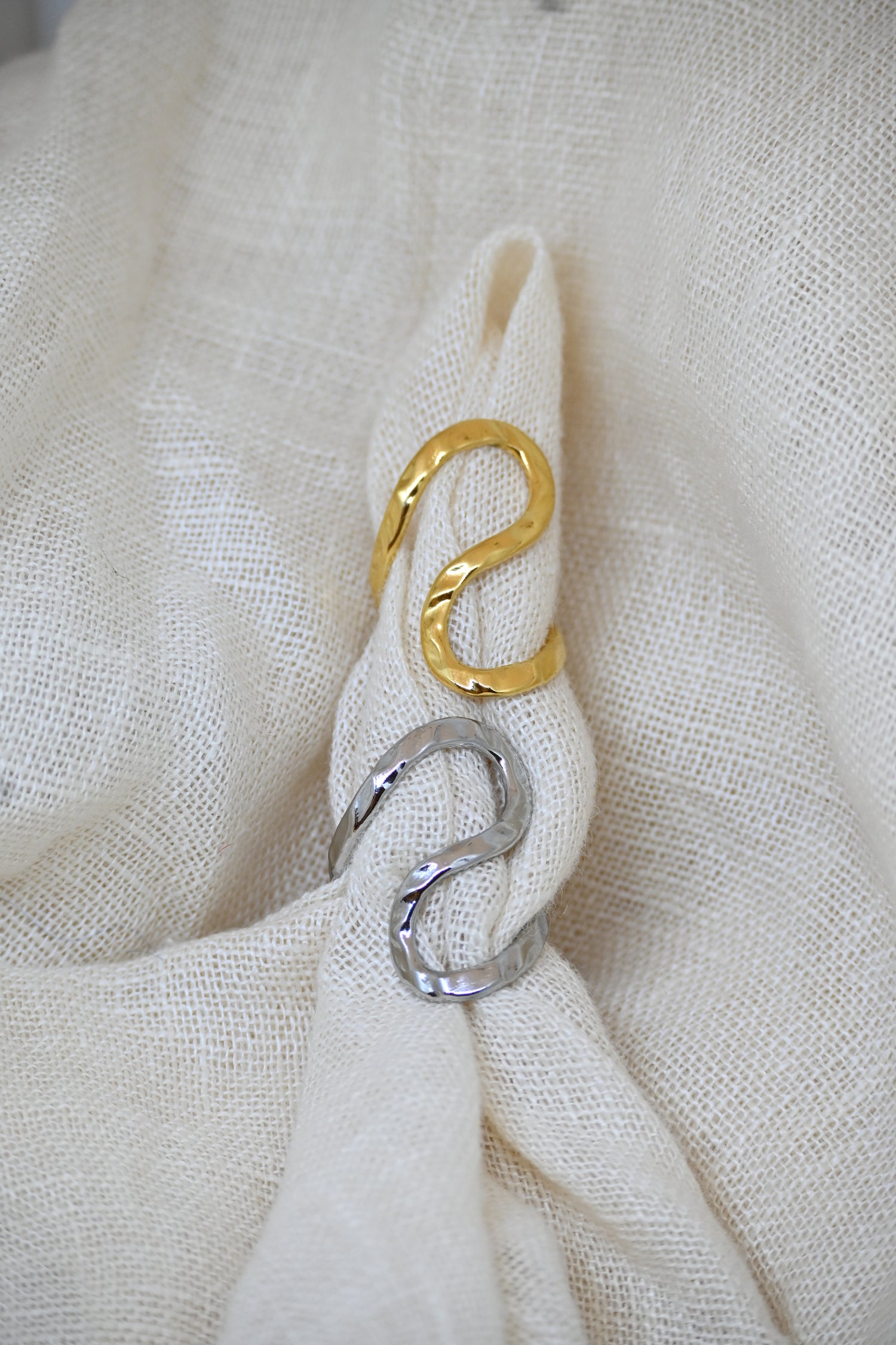 Kim Double Circle Ring-Goud/Zilver