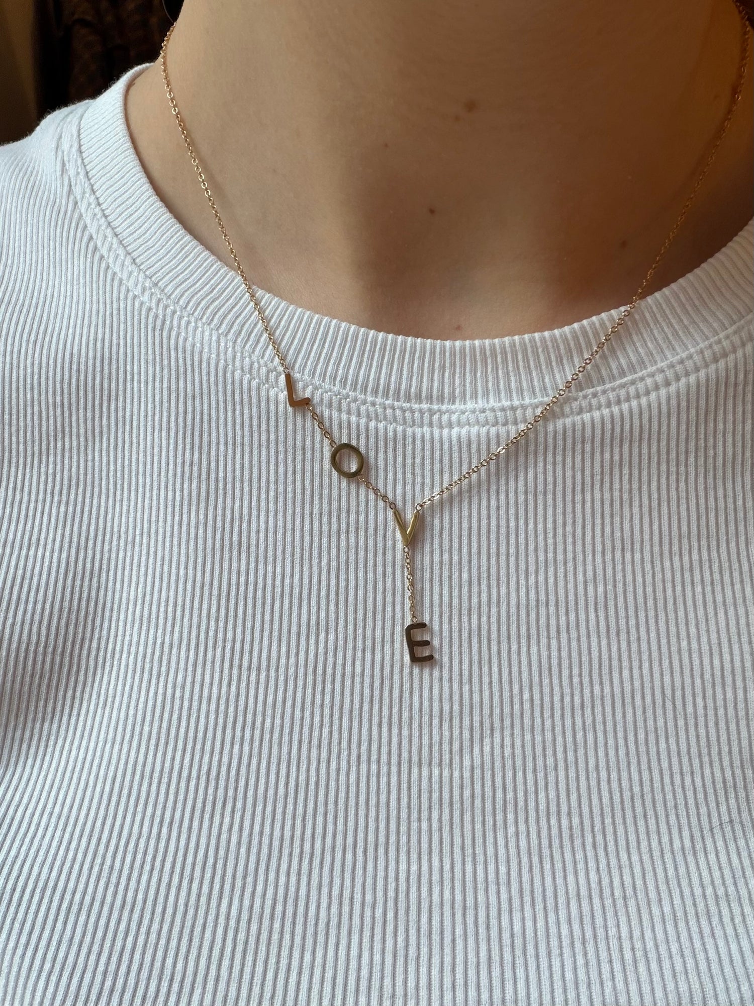 Golden Love Y-Necklace