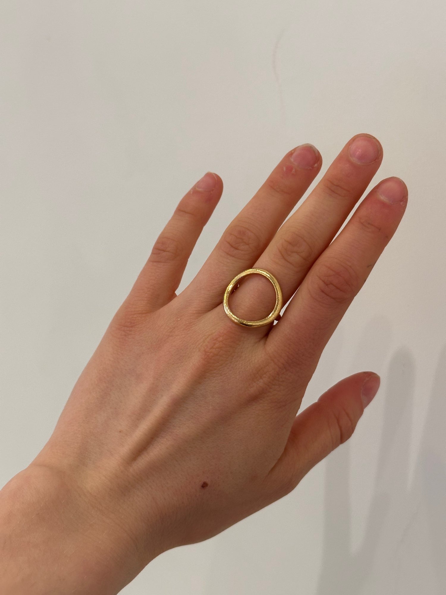 Golden Open Round Ring