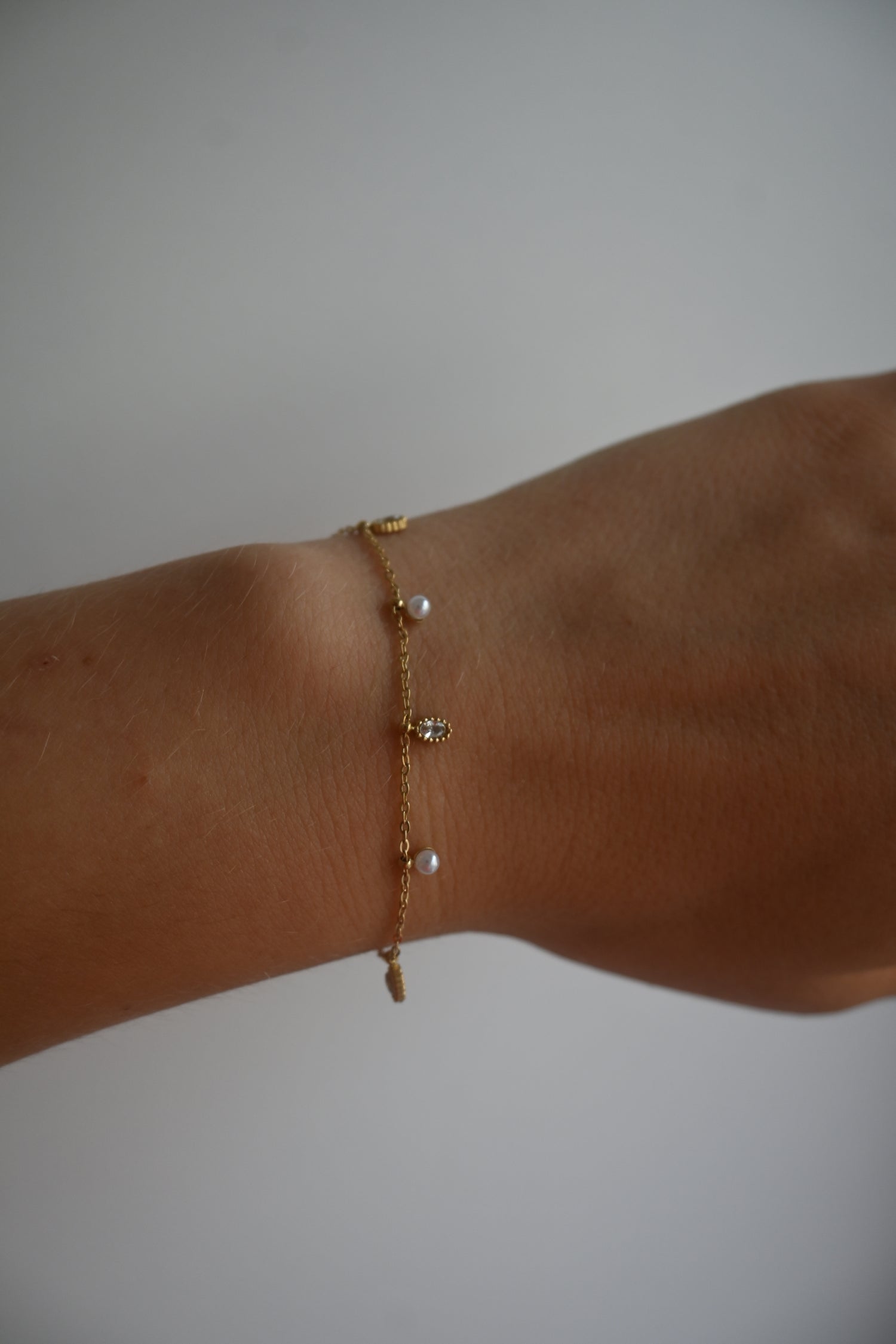 Little Diamond Pearl Bracelet