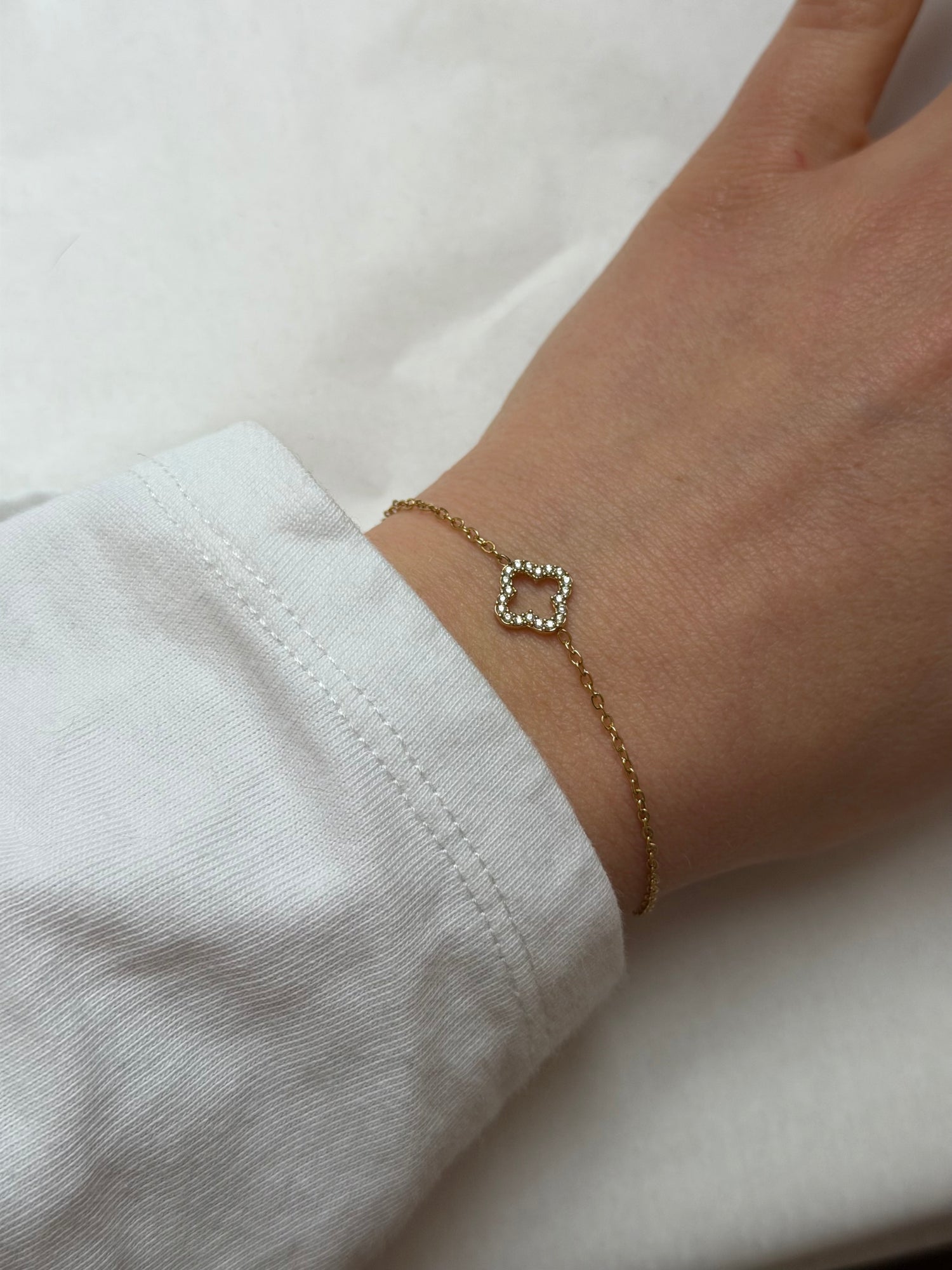 Diamond Clover Bracelet-Goud/Zilver