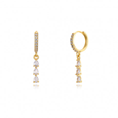 Diamond Drops Earrings-Goud/Zilver