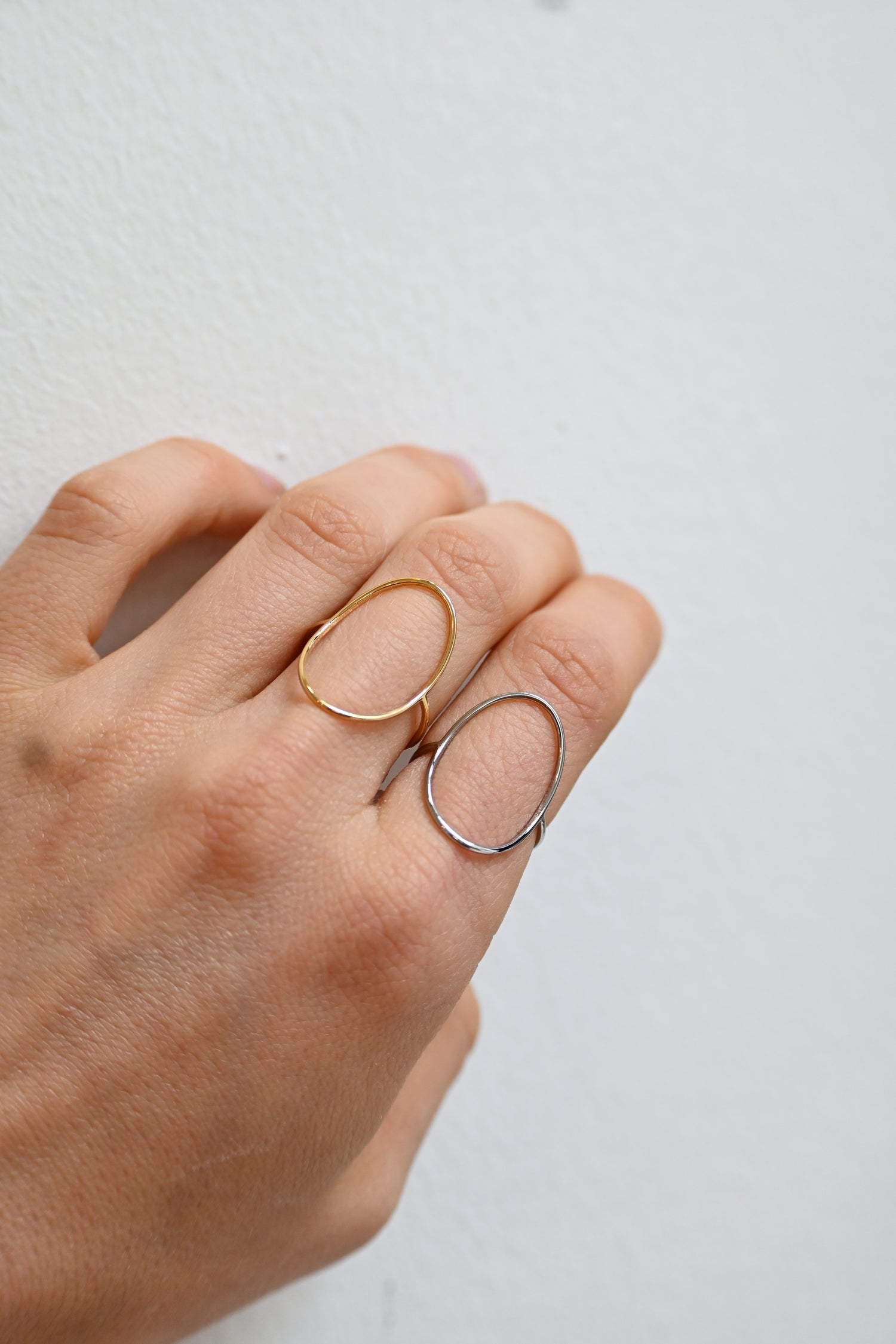 Oval Ring-Goud/zilver