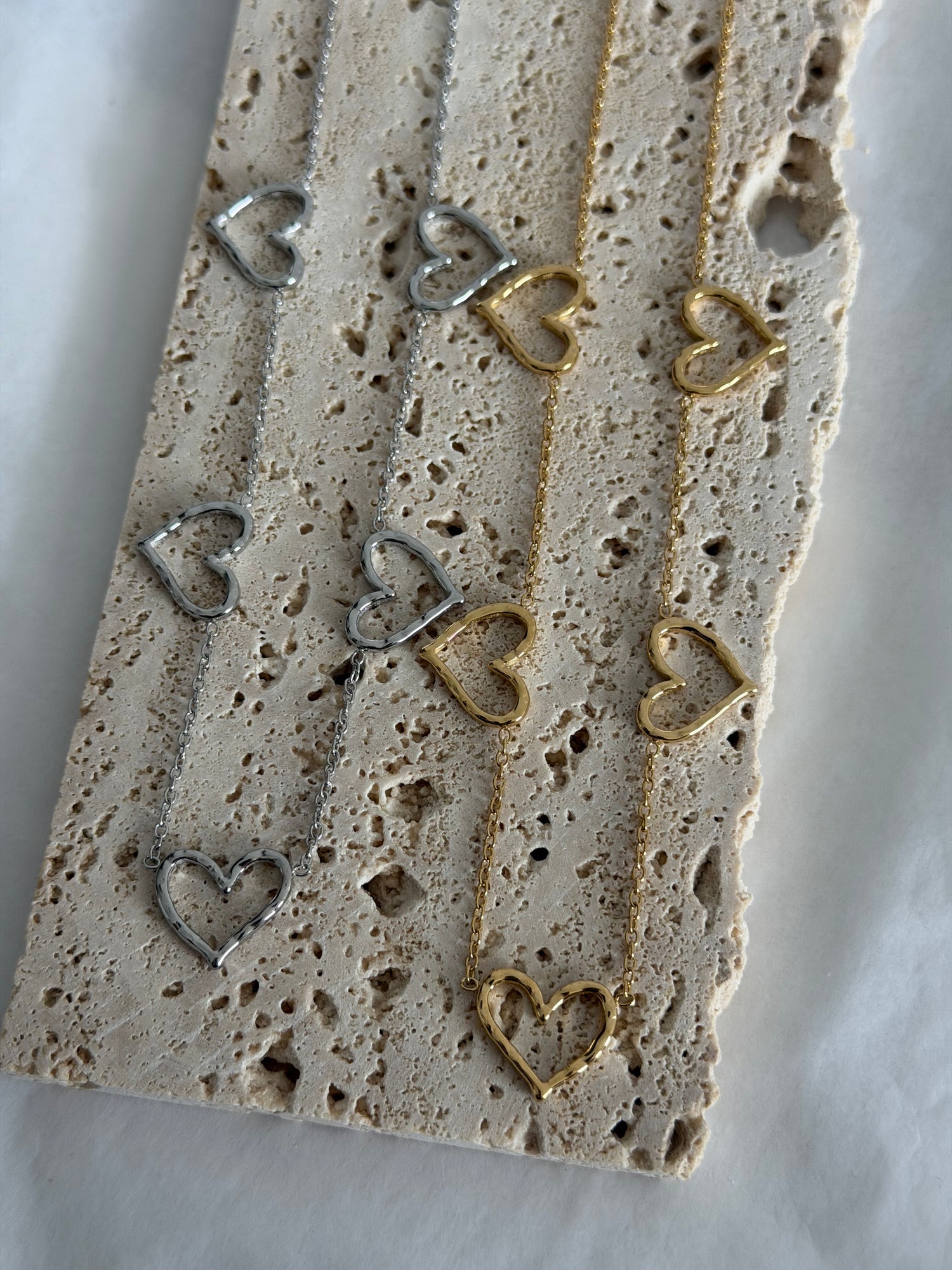 Illy Five Heart Necklace-Goud/Zilver