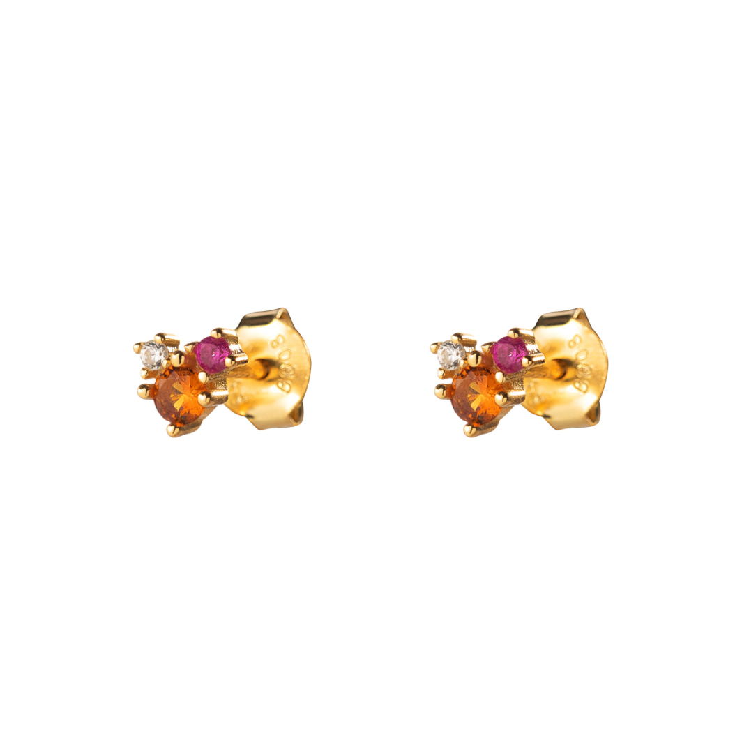 Tripple Diamond Stud Earring
