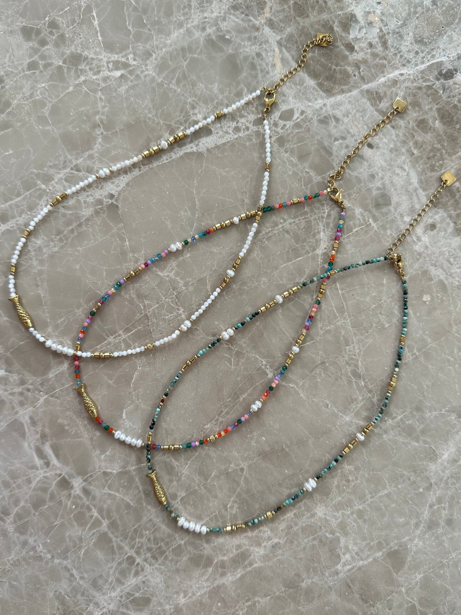 Little Happy Fish Pearl Necklace-Verschillende Kleuren