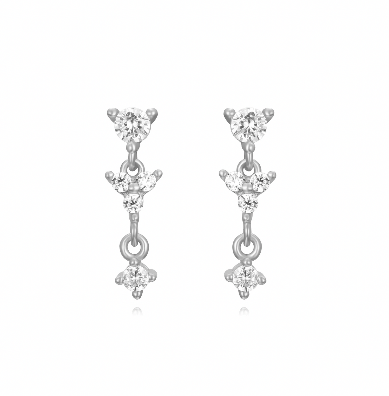 Fien Diamond Earring-Groen/Goud/Zilver
