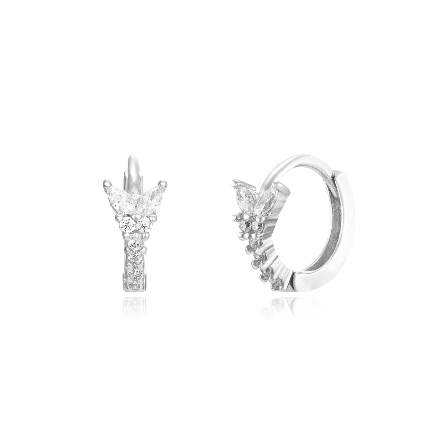 Stella Diamond Butterfly Hoop-Goud/Zilver