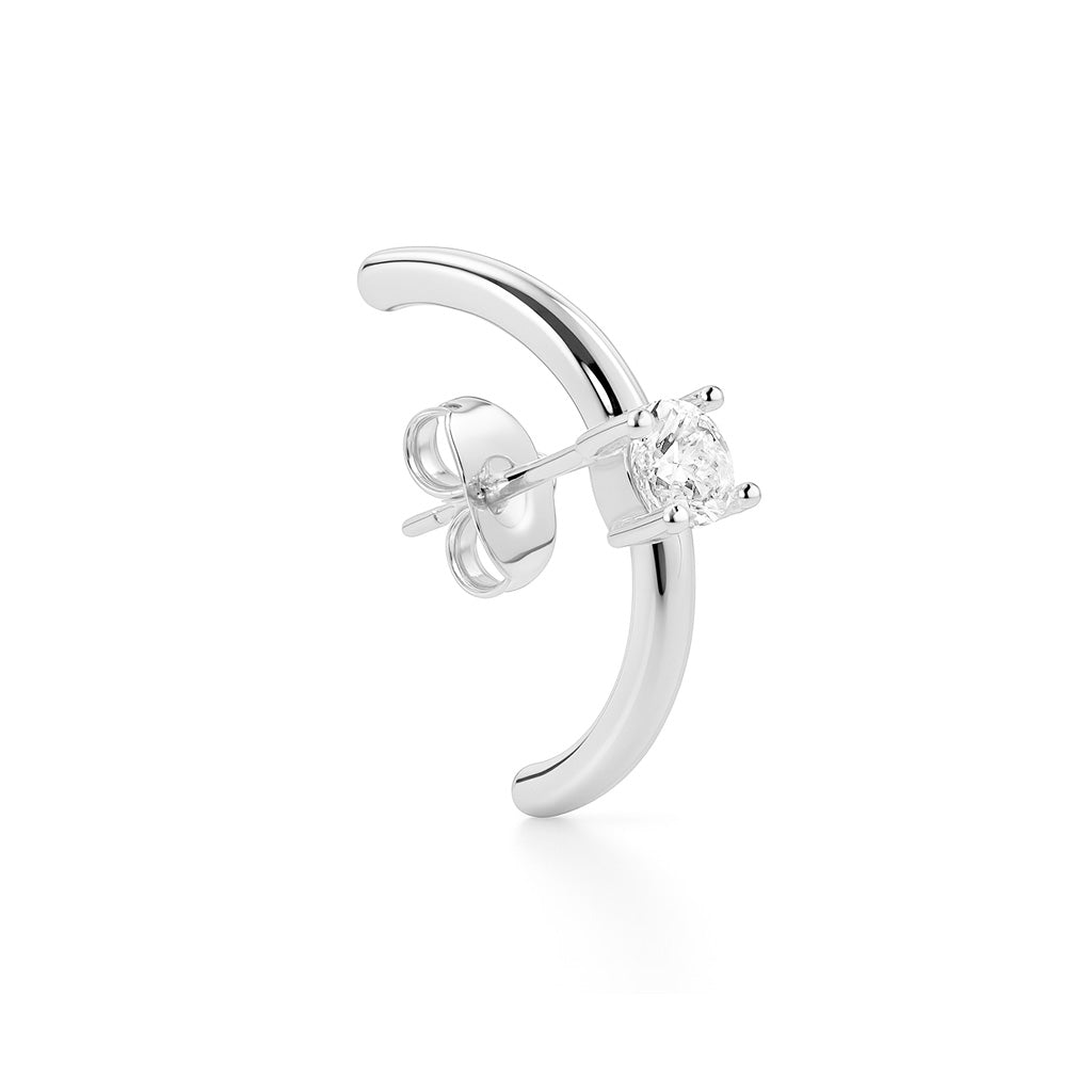 Solitaire Hug Earstud-Goud/Zilver
