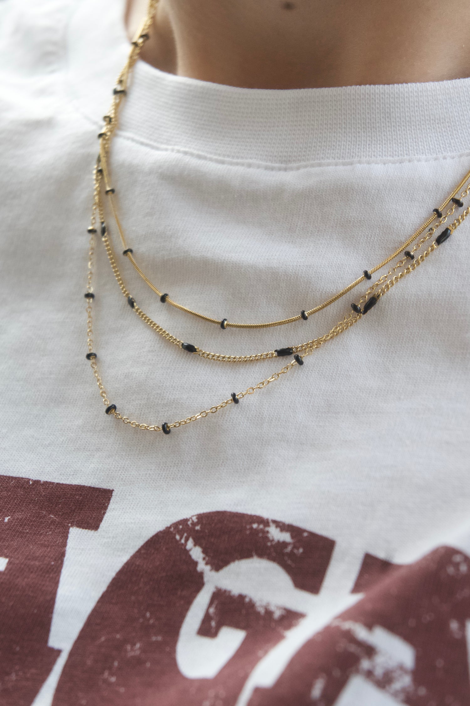 Hymke Tripple Black Necklace