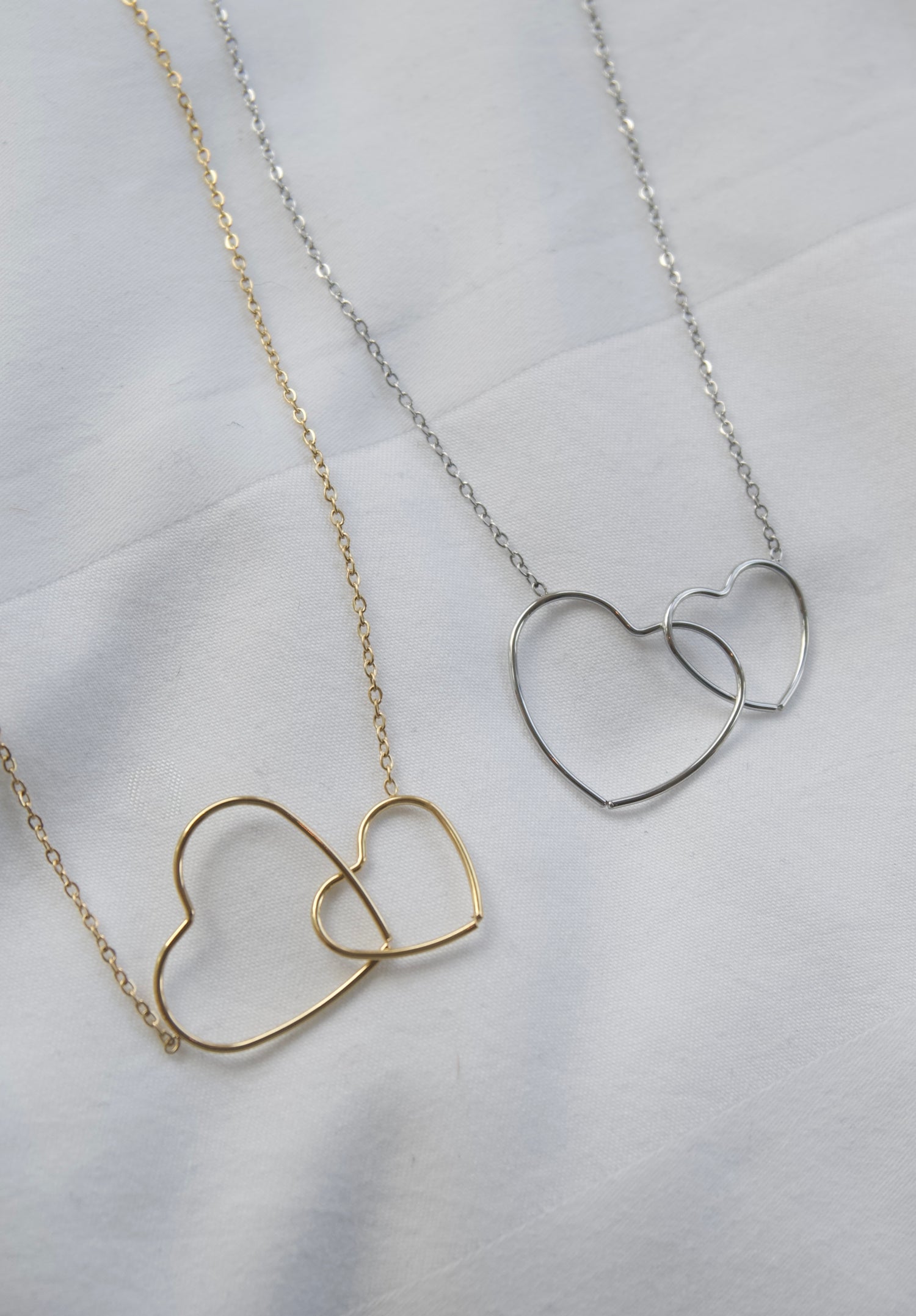 Little Double Hearts Necklace-Goud/Zilver